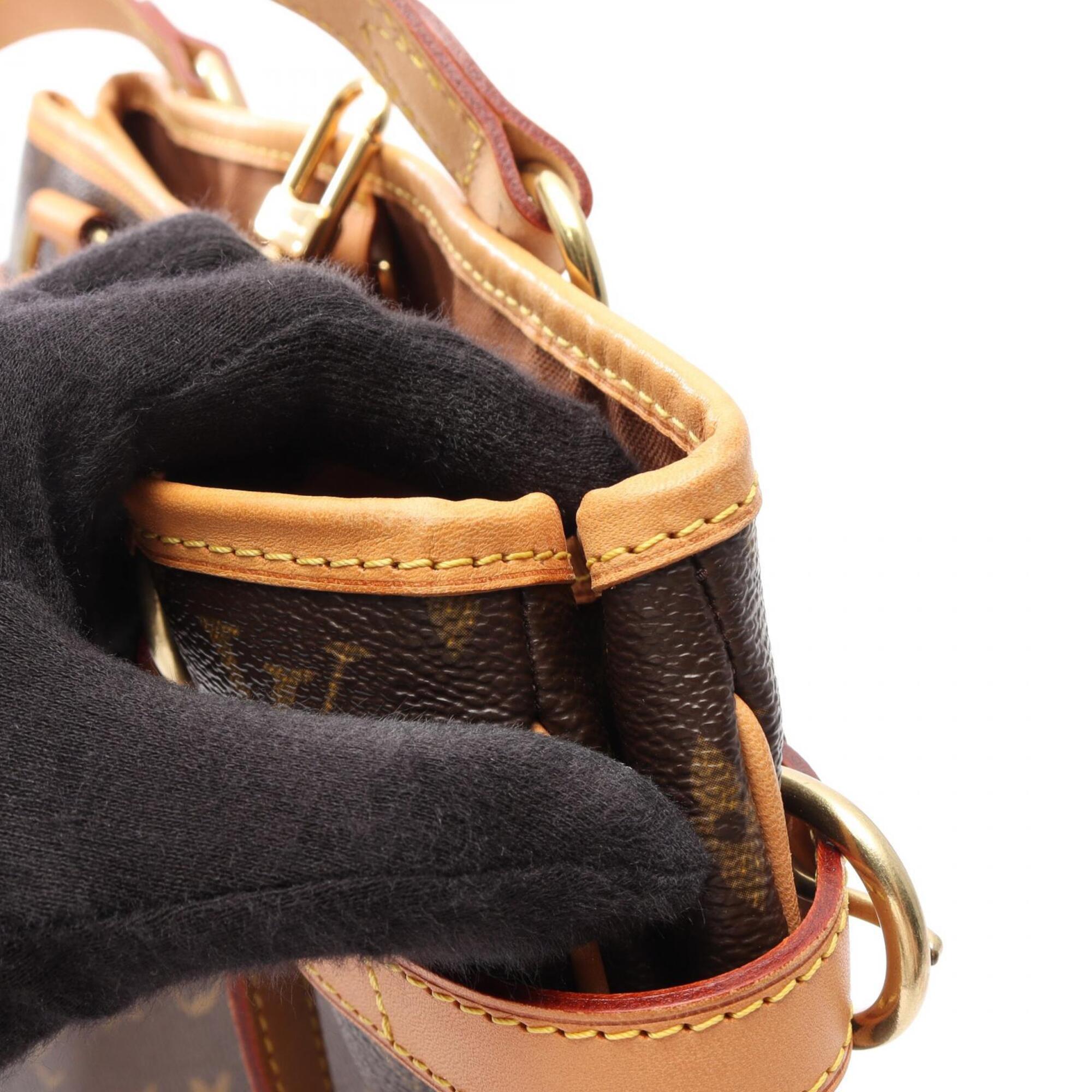 Louis Vuitton Brown Monogram Coated Canvas Leather Handbag Tote Bag (Pre-Owned)