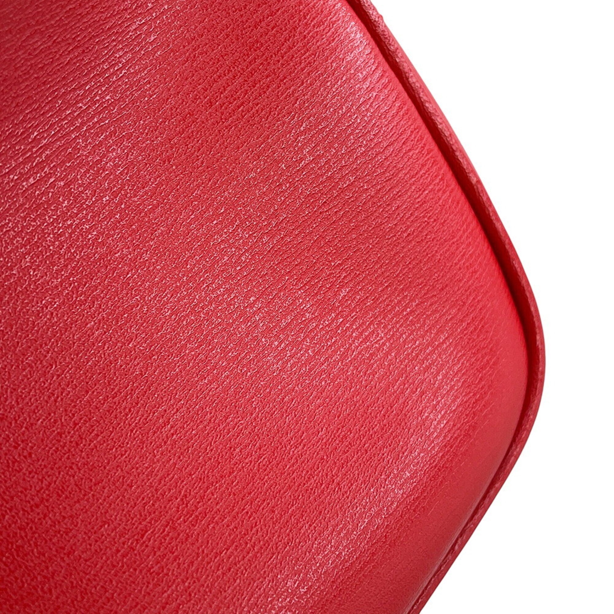 Salvatore Ferragamo Red Color Leather Handbag Shoulder Bag (Pre-Owned)