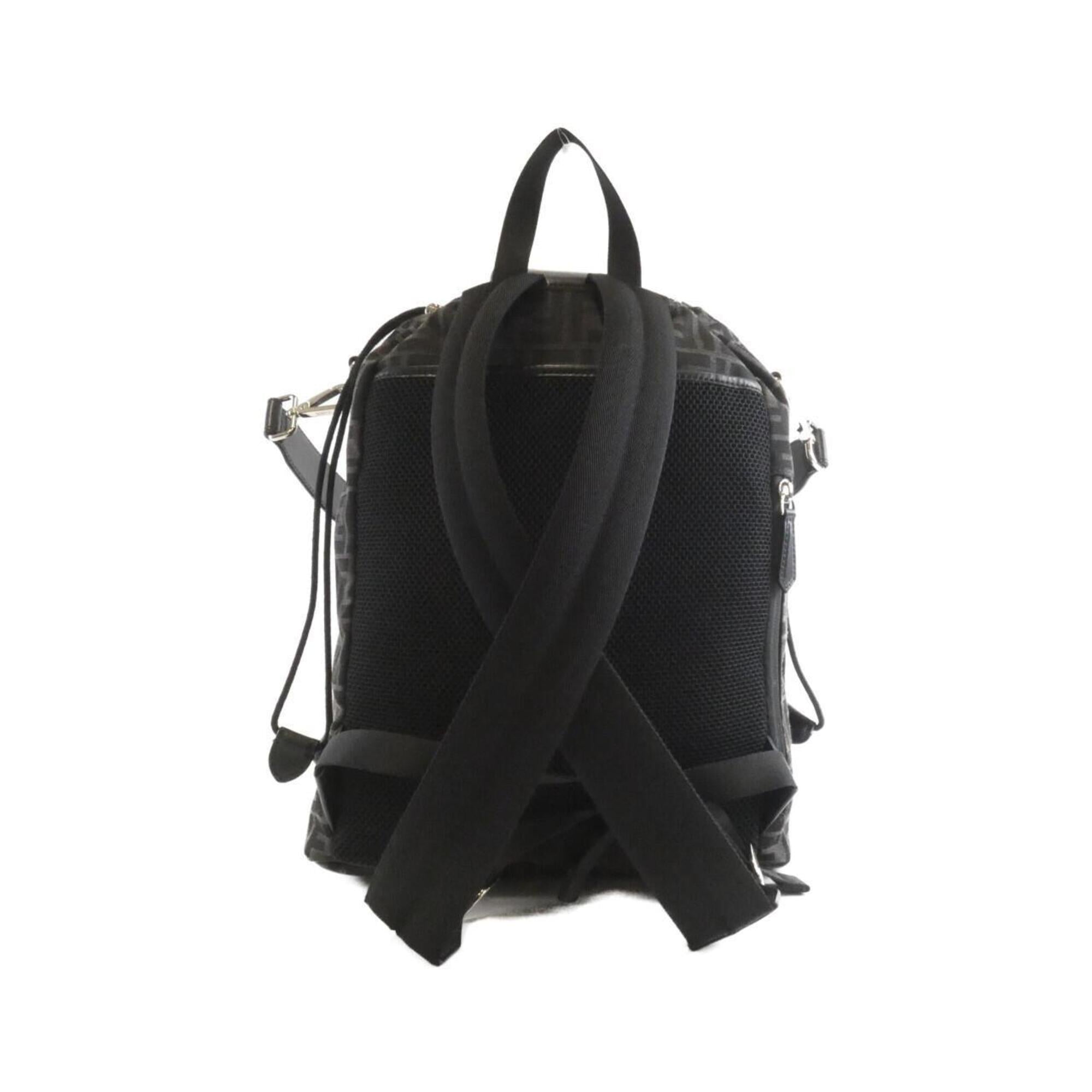 Fendi Black Canvas Leather Backpack (Pre-Owned)