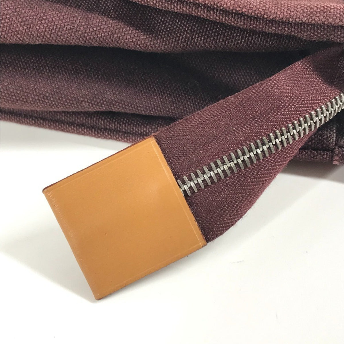 Hermes Red Color Wine Cotton Clutch Bag Pouch (Pre-Owned)