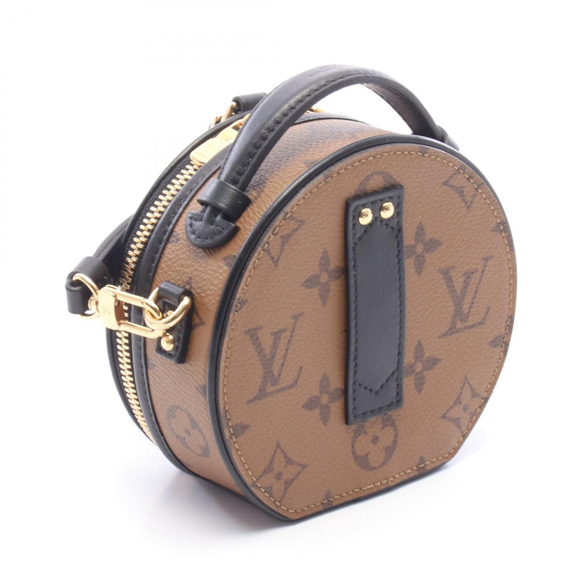 Louis Vuitton Black Brown Monogram Reverse Pvc Coated Canvas Leather Handbag (Pre-Owned)