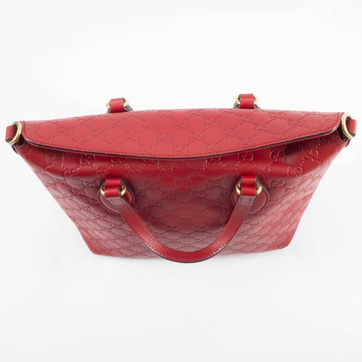 Gucci Red Color Leather Tote Bag (Pre-Owned)