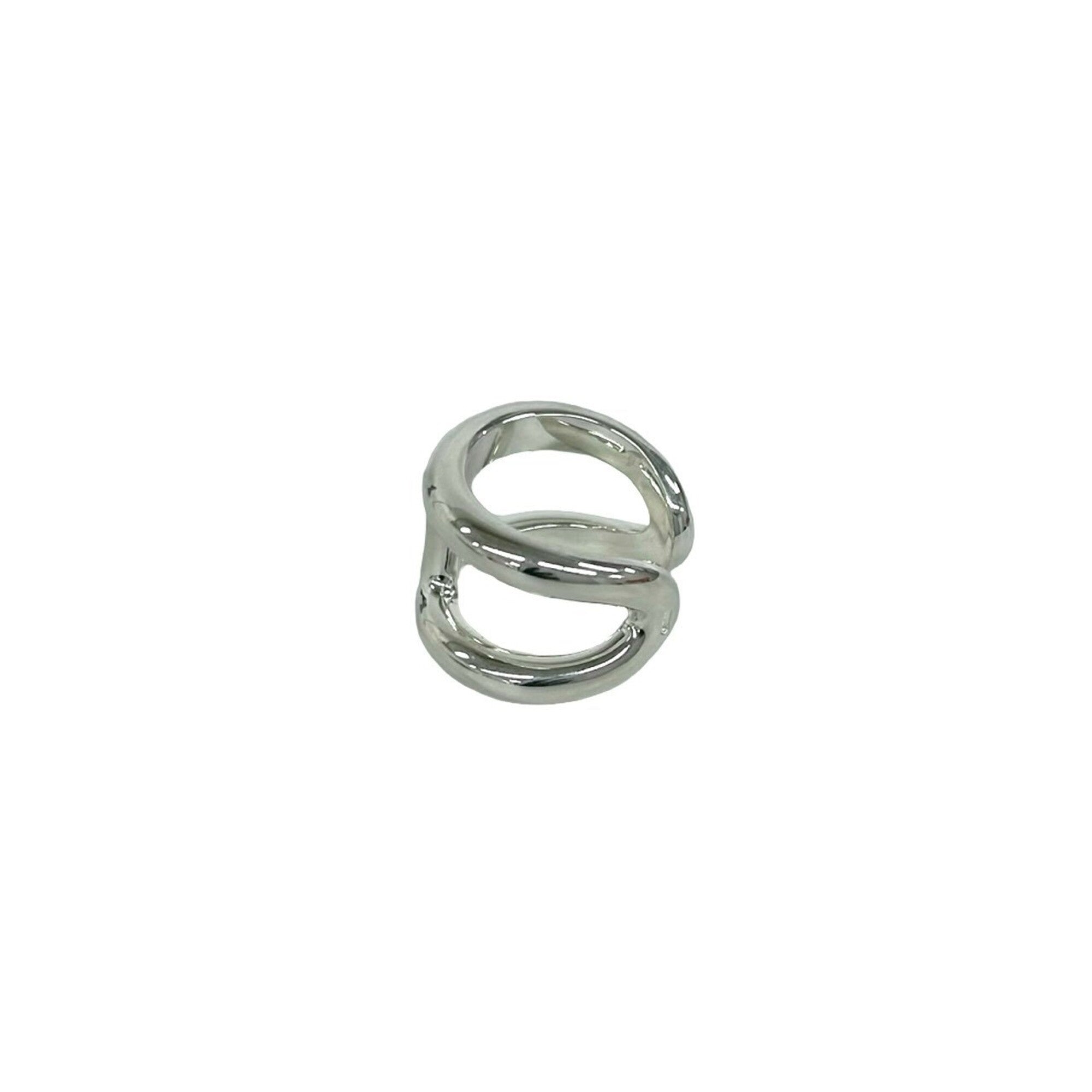 Hermes Silver Silver 925 Band Ring (Pre-Owned)