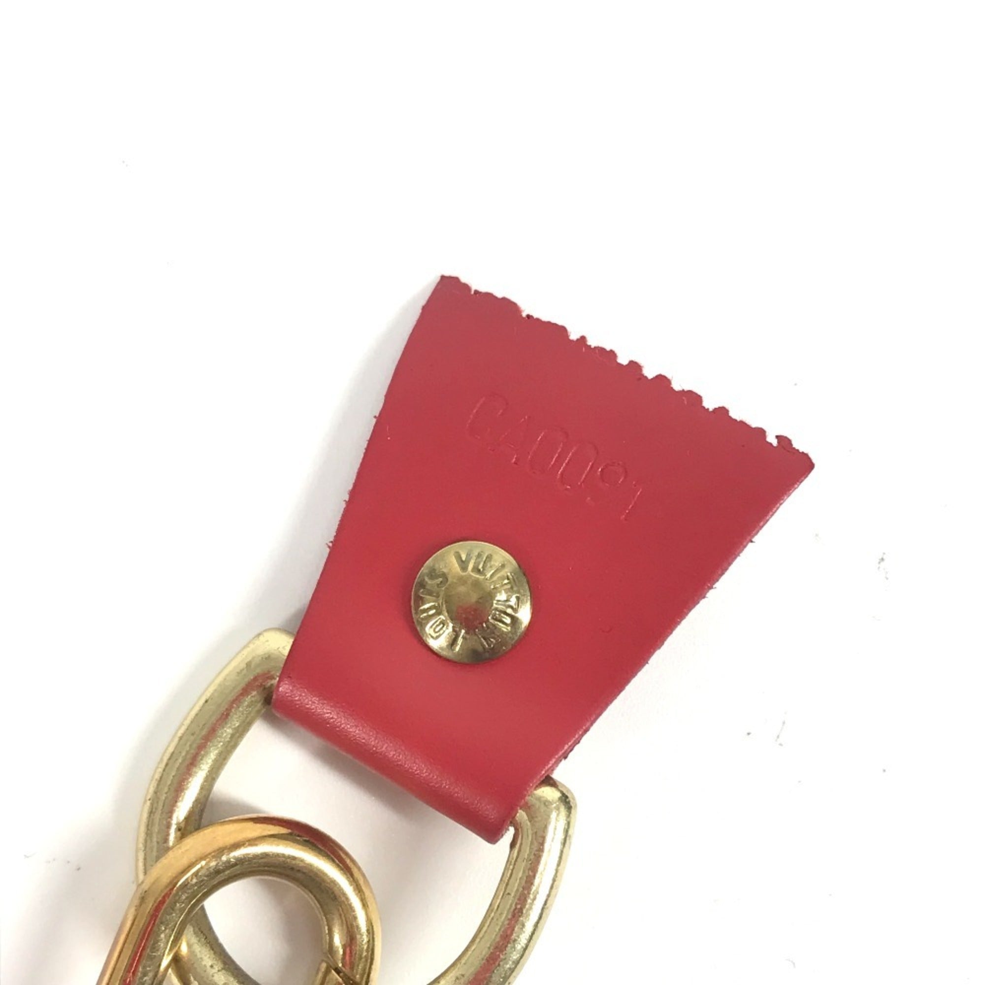 Louis Vuitton Red Color Vinyl Leather Handbag Tote Bag (Pre-Owned)