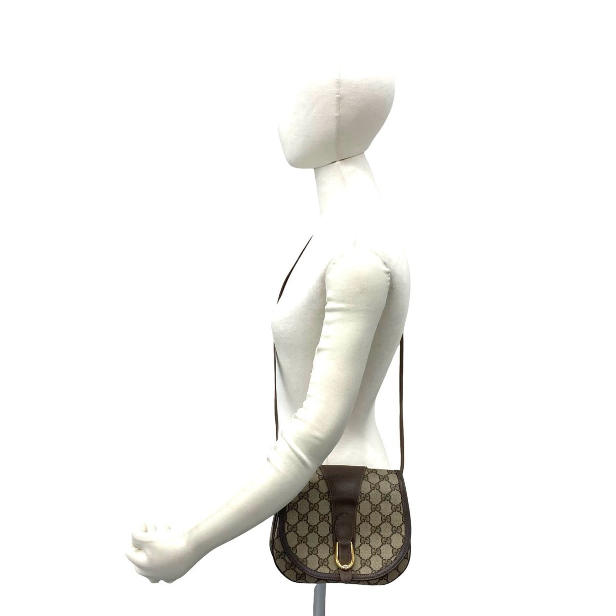 Gucci Brown Leather Pvc Pochette Shoulder Bag (Pre-Owned)