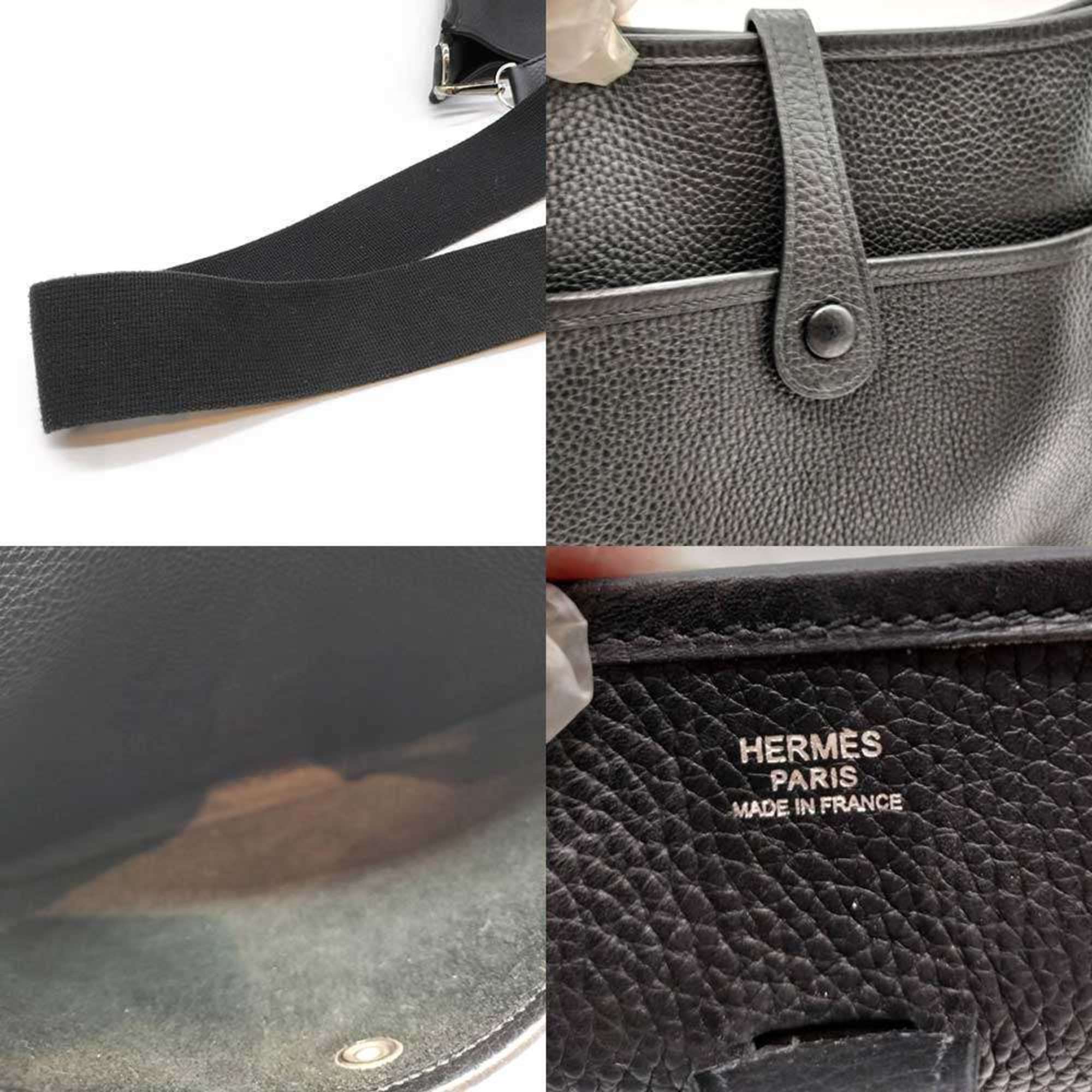 Hermes Evelyne Black Taurillon Clemence Leather Shoulder Bag (Pre-Owned)
