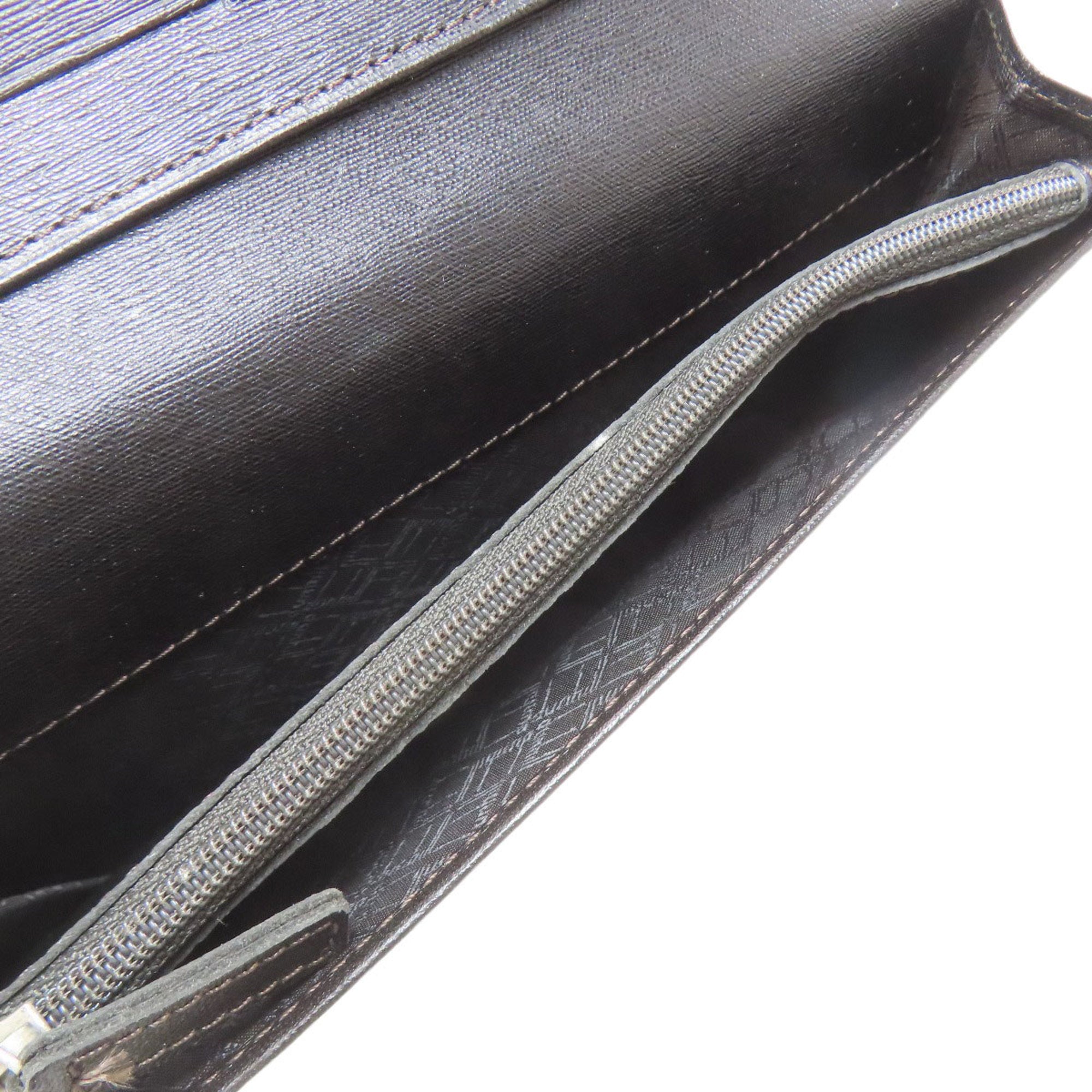 Dunhill Dark Brown Leather Long Wallet (Bi-Fold) (Pre-Owned)