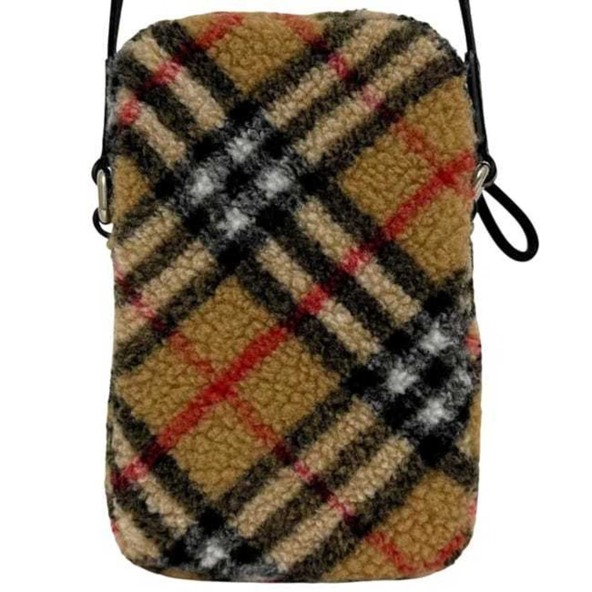 Burberry Beige Wool Leather Shoulder Bag (Pre-Owned)