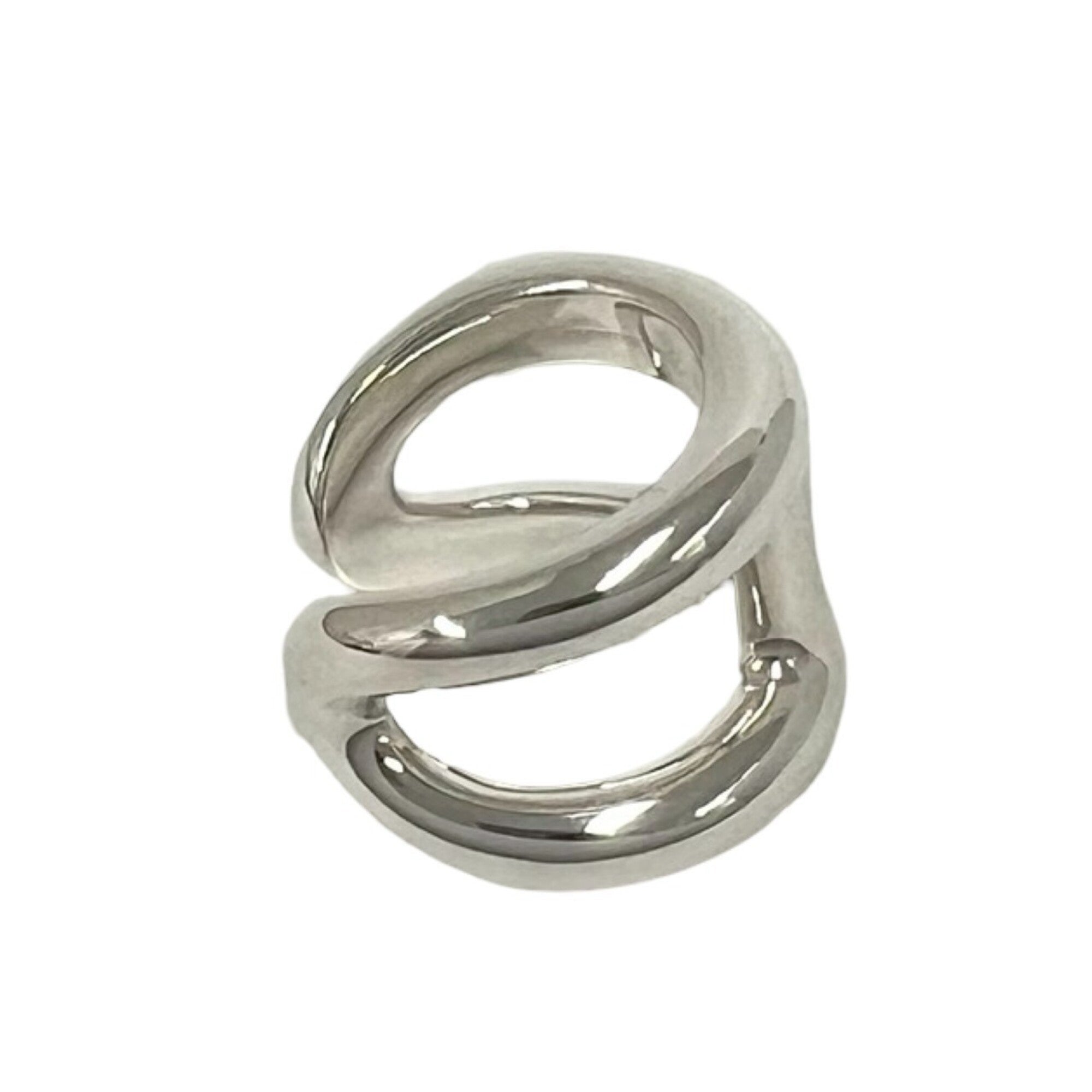 Hermes Silver Silver 925 Band Ring (Pre-Owned)