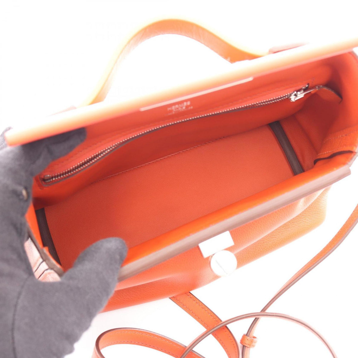 Hermes Orange Purple Swift Leather Handbag (Pre-Owned)