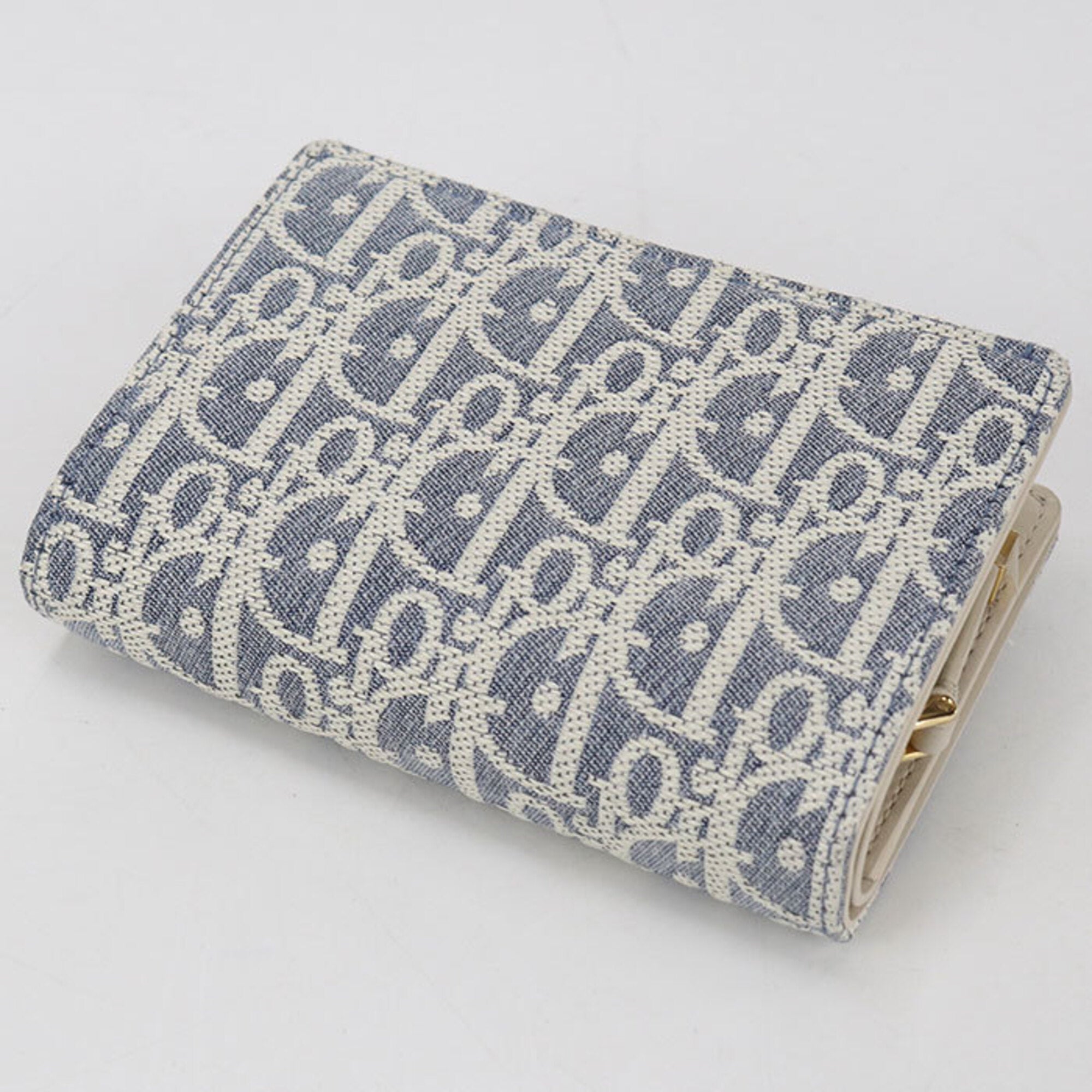 Christian Dior Blue Jacquard Wallet (Bi-Fold) (Pre-Owned)