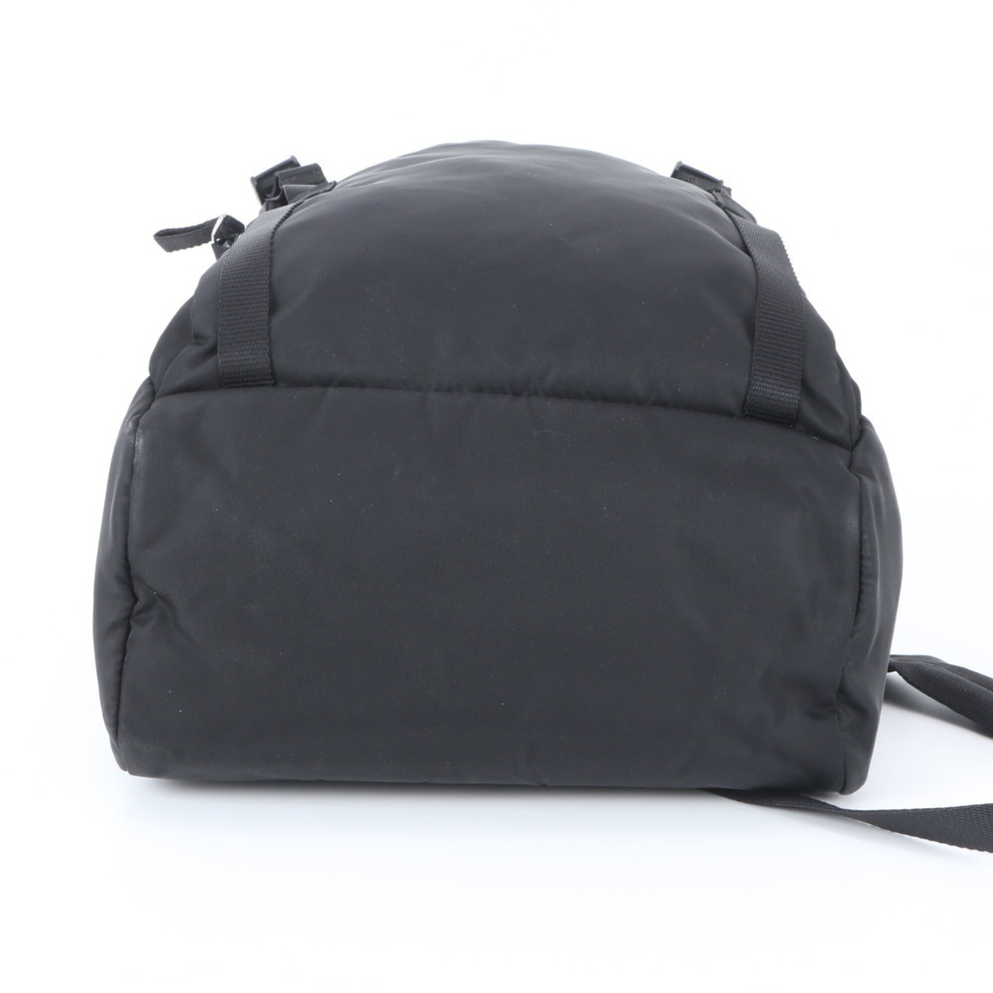 Prada Black Nylon Leather Backpack Handbag (Pre-Owned)