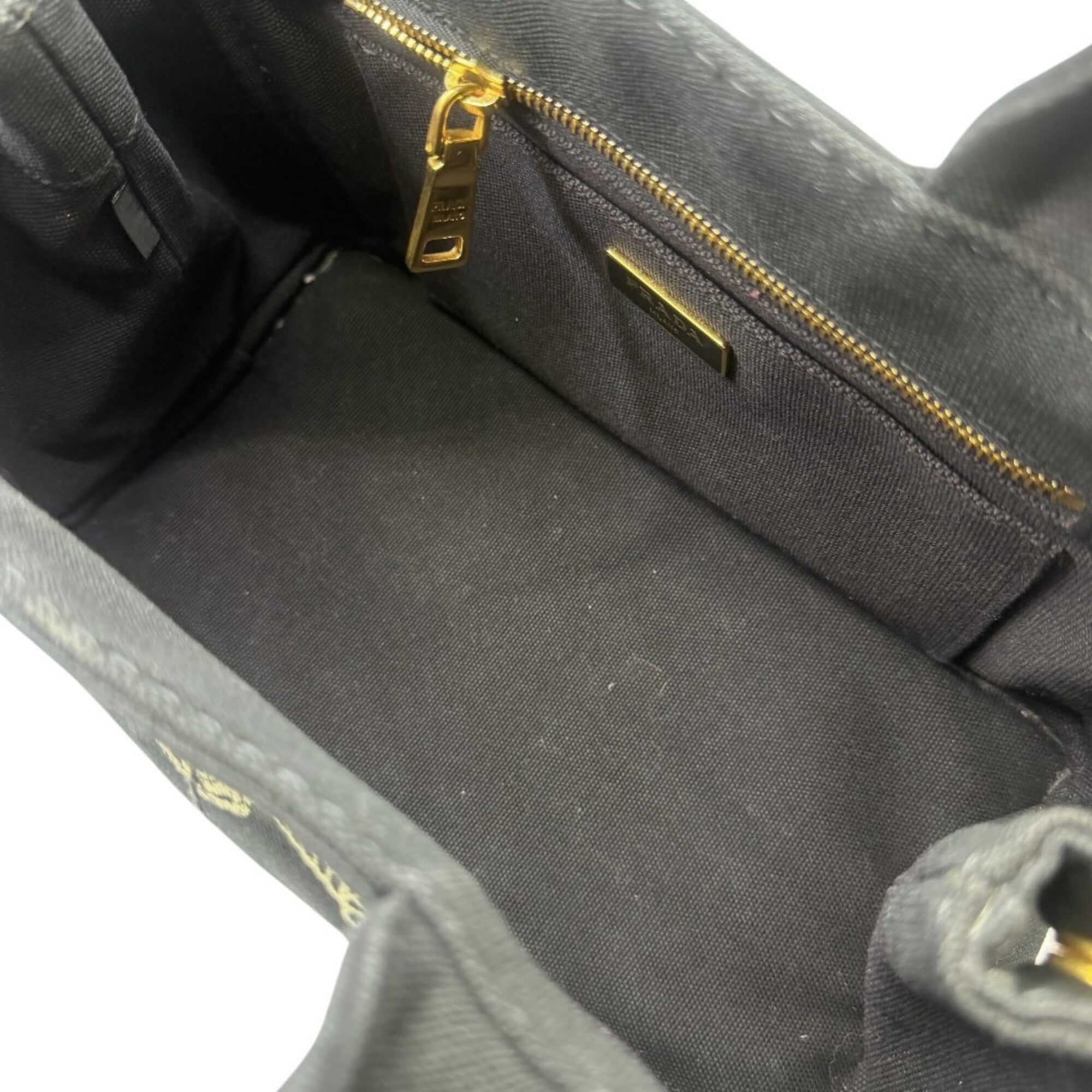 Prada Black Canvas Handbag Shoulder Bag (Pre-Owned)