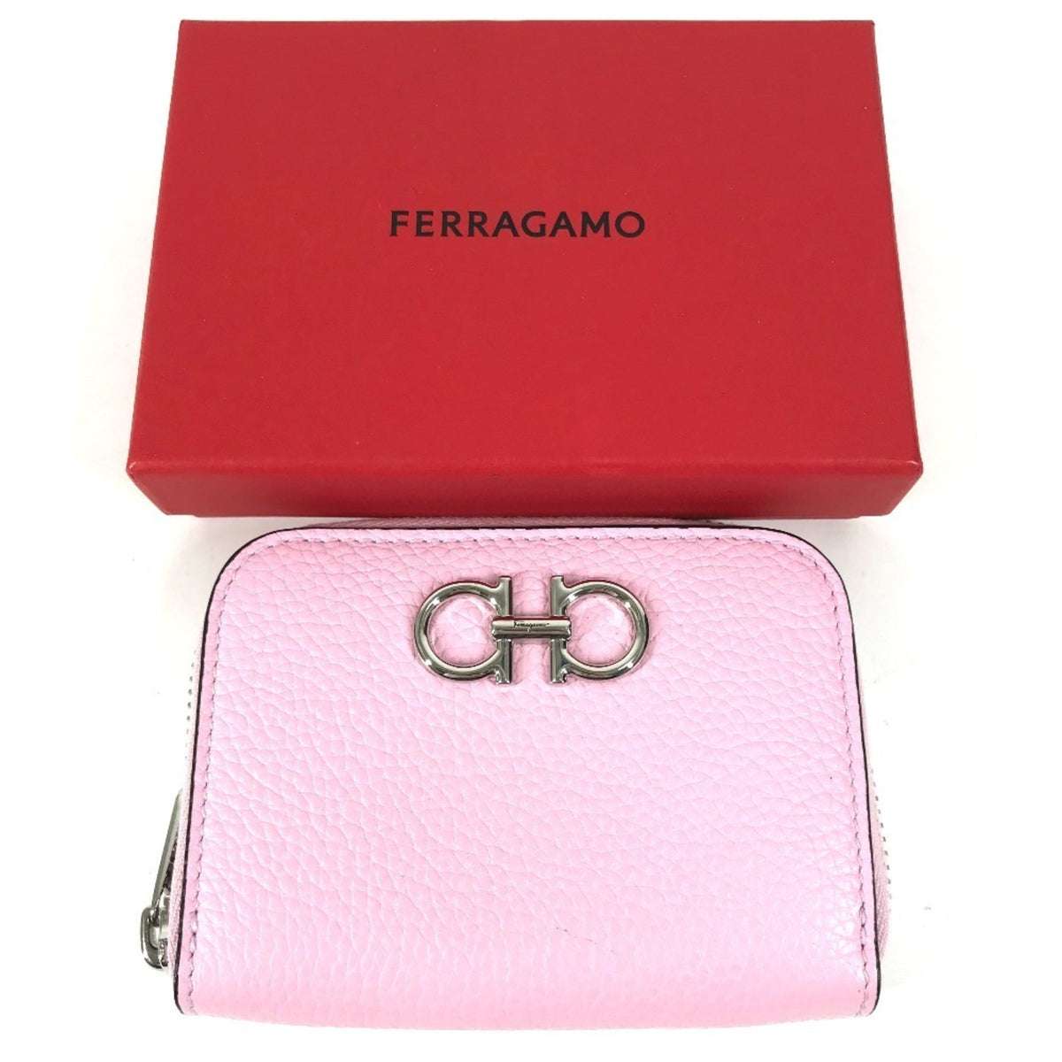 Salvatore Ferragamo Pink Leather Coin Purse/Coin Case (Pre-Owned)