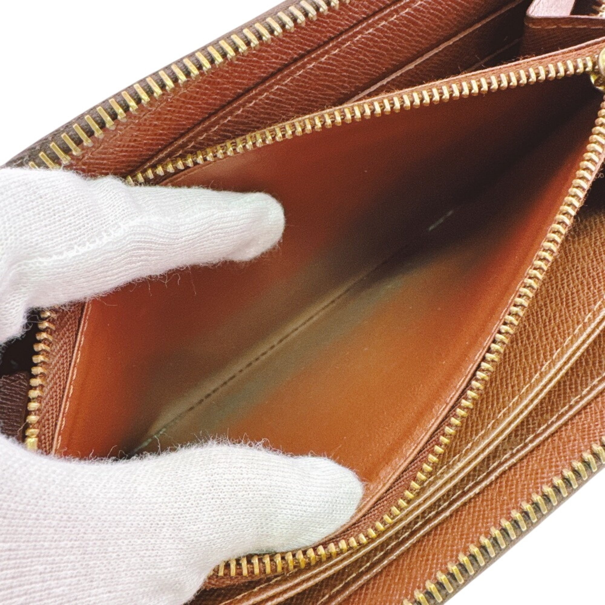 Louis Vuitton Brown Leather Long Wallet (Bi-Fold) (Pre-Owned)