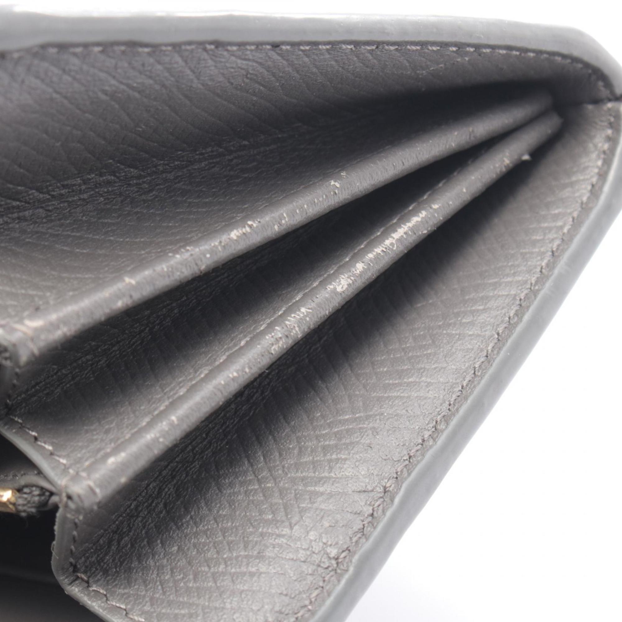 Celine Gray Leather Long Wallet (Bi-Fold) (Pre-Owned)