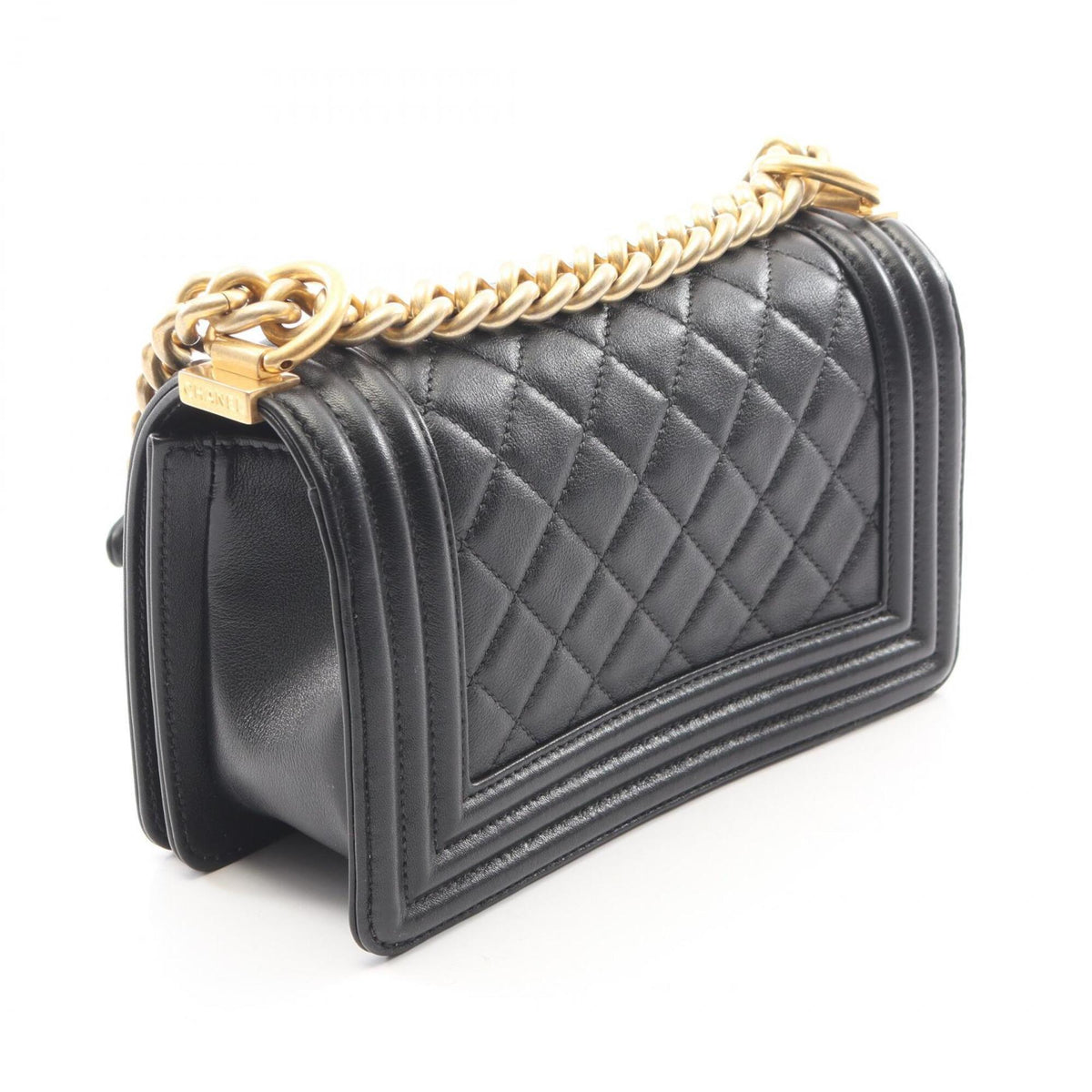 Chanel Black Leather Handbag Shoulder Bag (Pre-Owned)