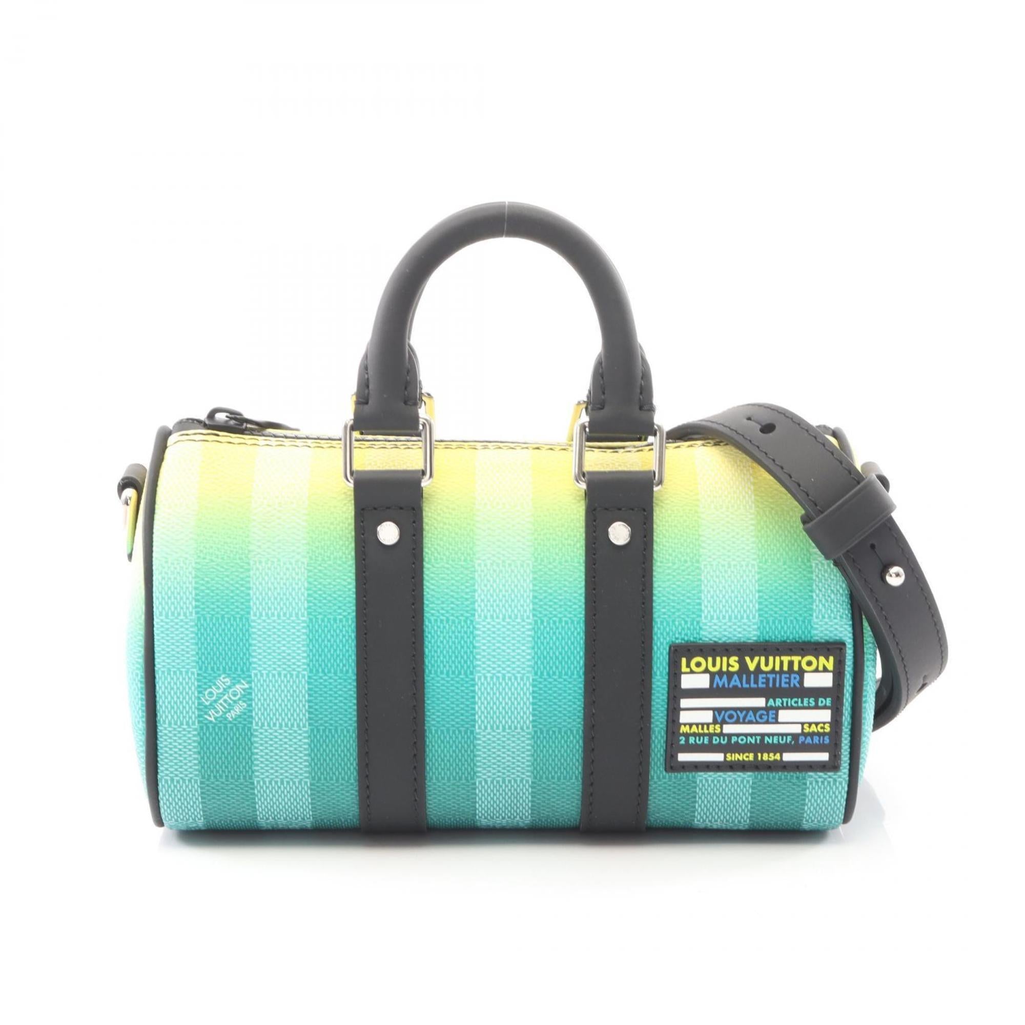 Louis Vuitton Black Green Yellow Coated Canvas Leather Handbag (Pre-Owned)