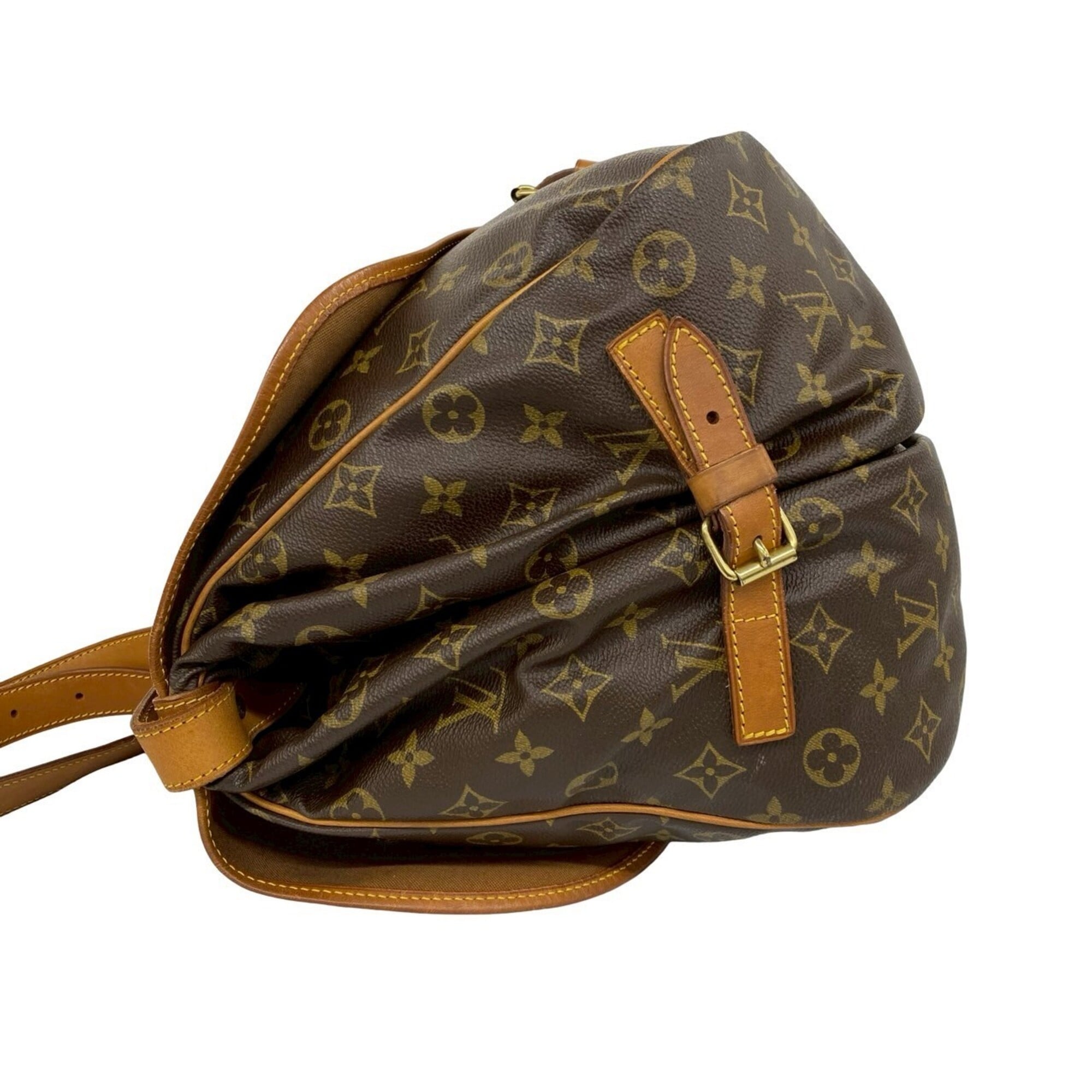 Louis Vuitton Brown Leather Pvc Shoulder Bag Sling Bag (Pre-Owned)
