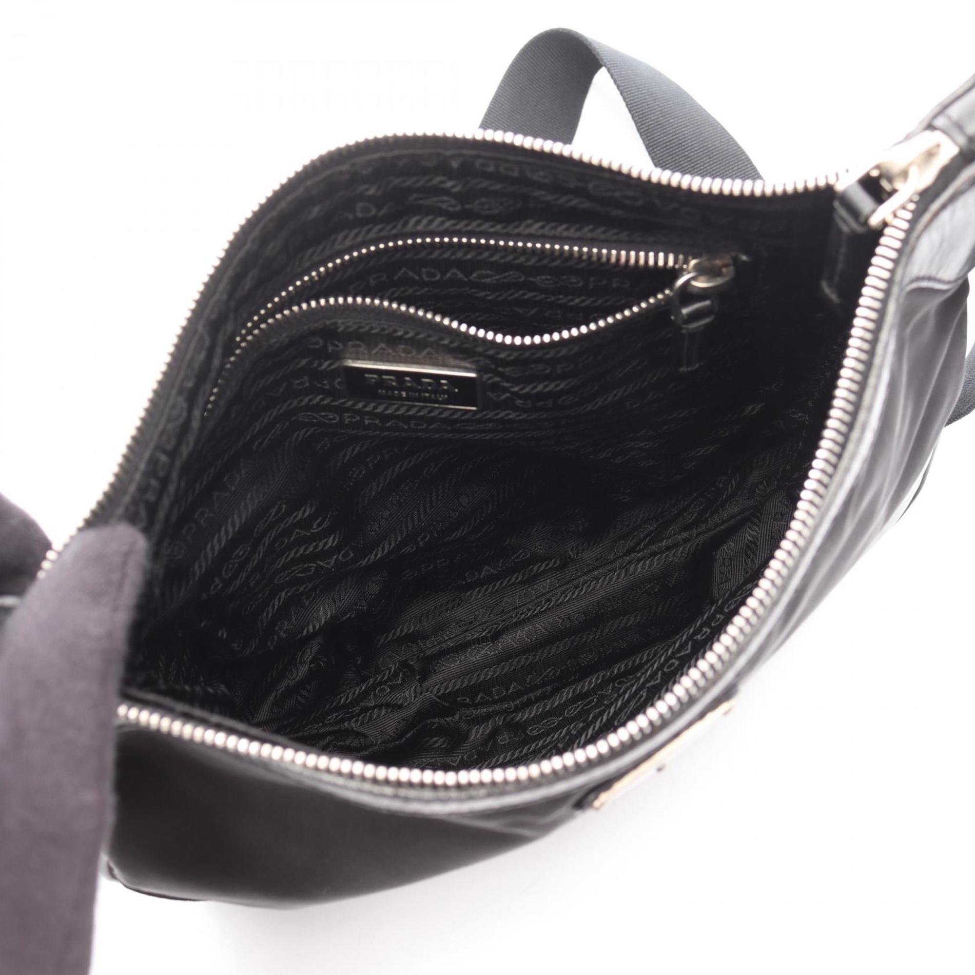 Prada Black Nylon Leather Shoulder Bag (Pre-Owned)