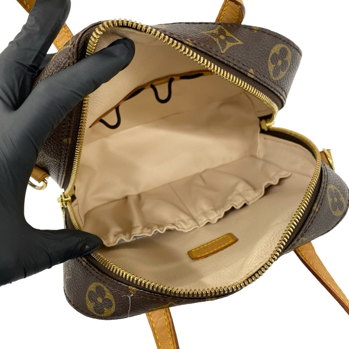 Louis Vuitton Brown Leather Pvc Handbag Shoulder Bag (Pre-Owned)