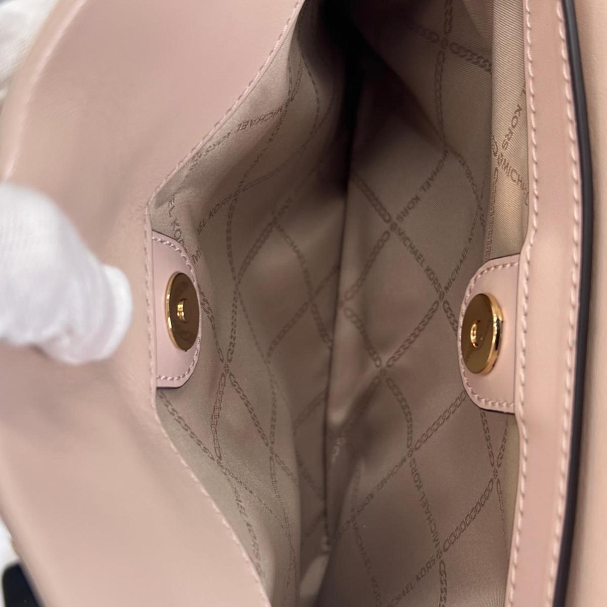 Michael Kors Pink Beige Leather Handbag Shoulder Bag (Pre-Owned)