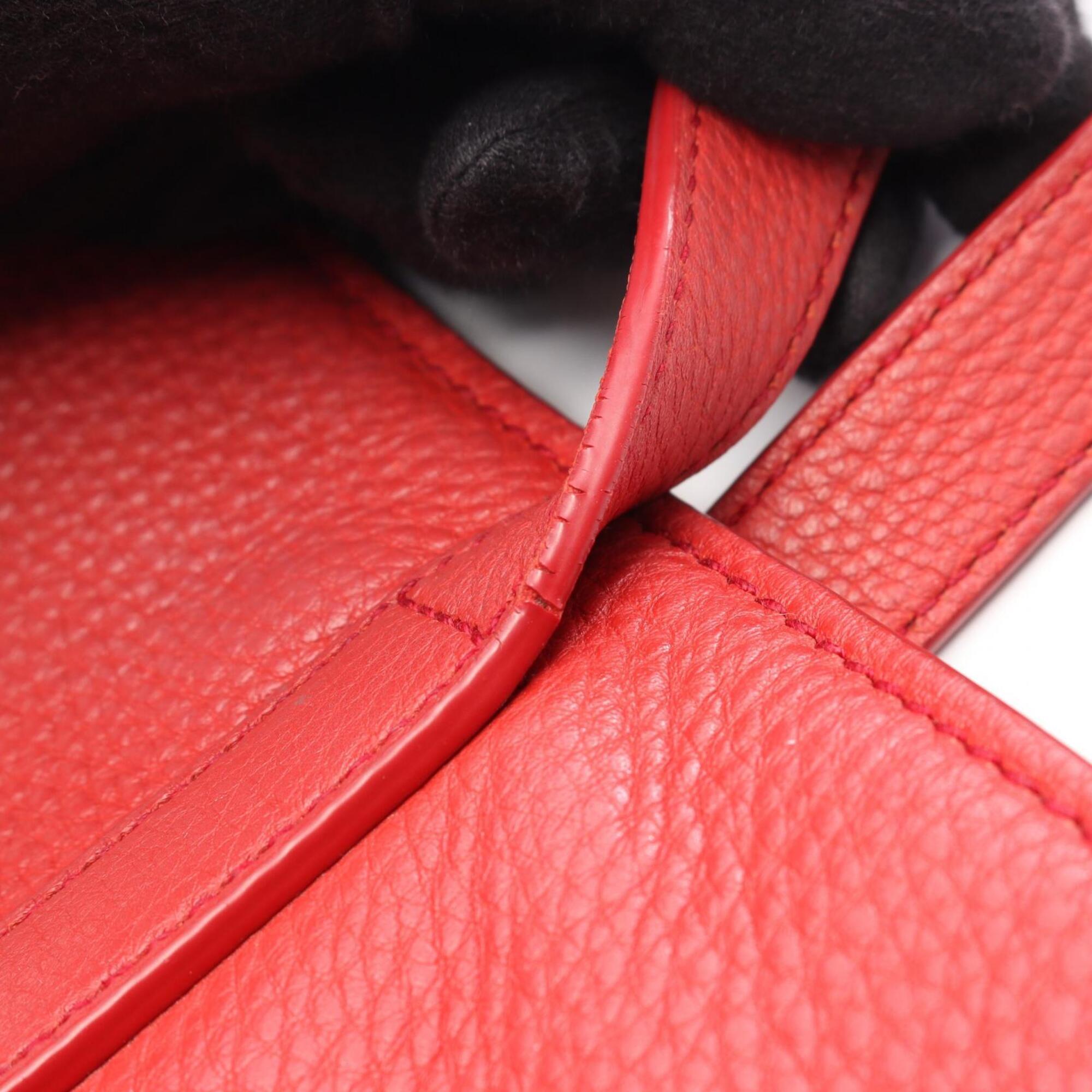 Miu Miu Red Color Leather Handbag Tote Bag (Pre-Owned)