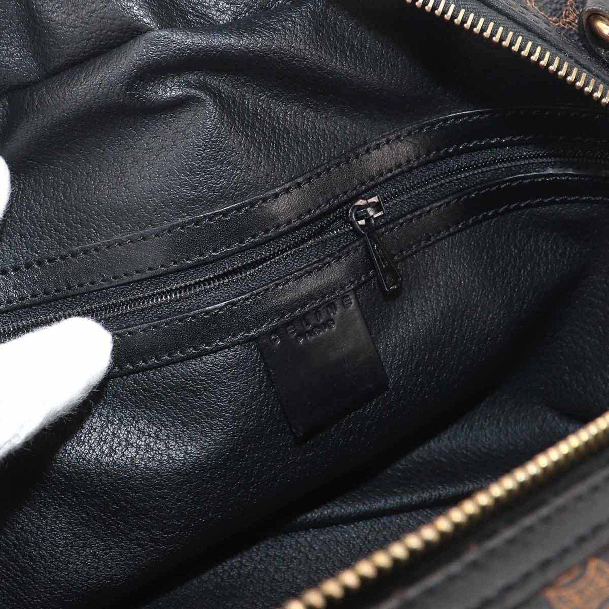 Celine Black Brown Faux Leather Handbag (Pre-Owned)