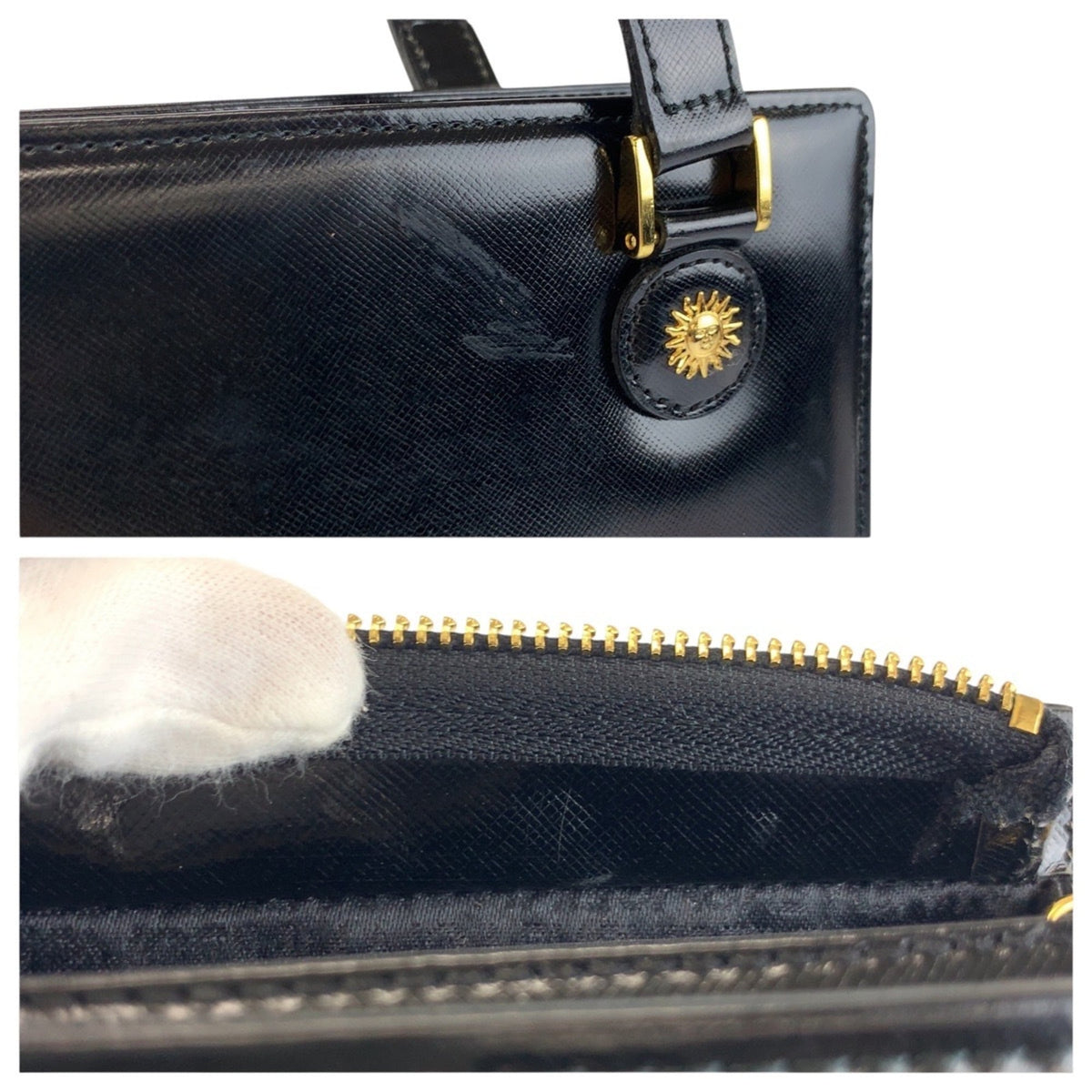 Versace Black Shoulder Bag Tote Bag (Pre-Owned)
