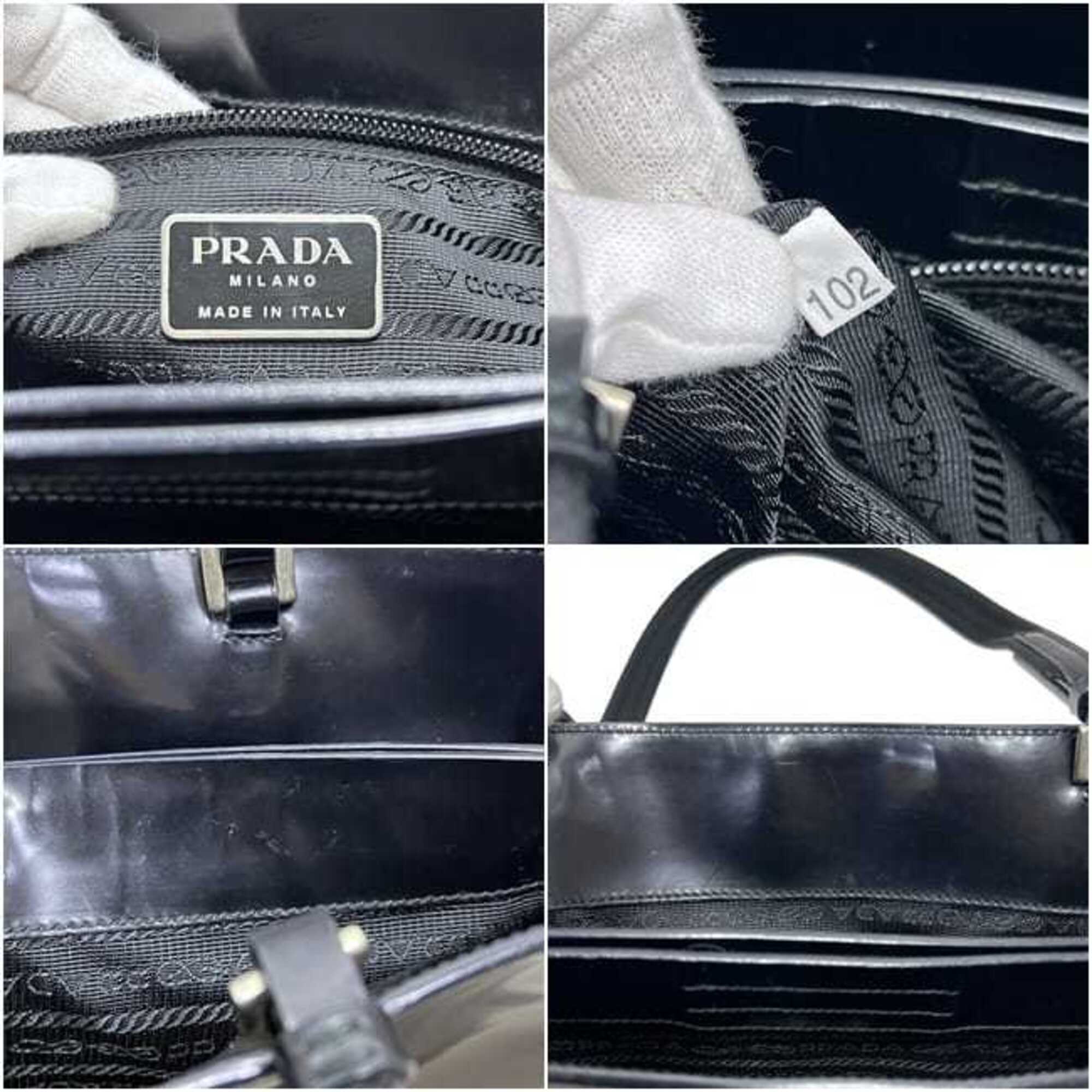 Prada Black Nero Leather Handbag Tote Bag (Pre-Owned)