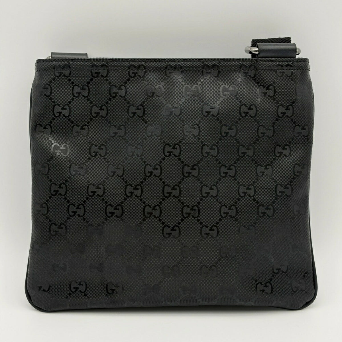Gucci Black Pvc Coated Canvas Leather Shoulder Bag (Pre-Owned)