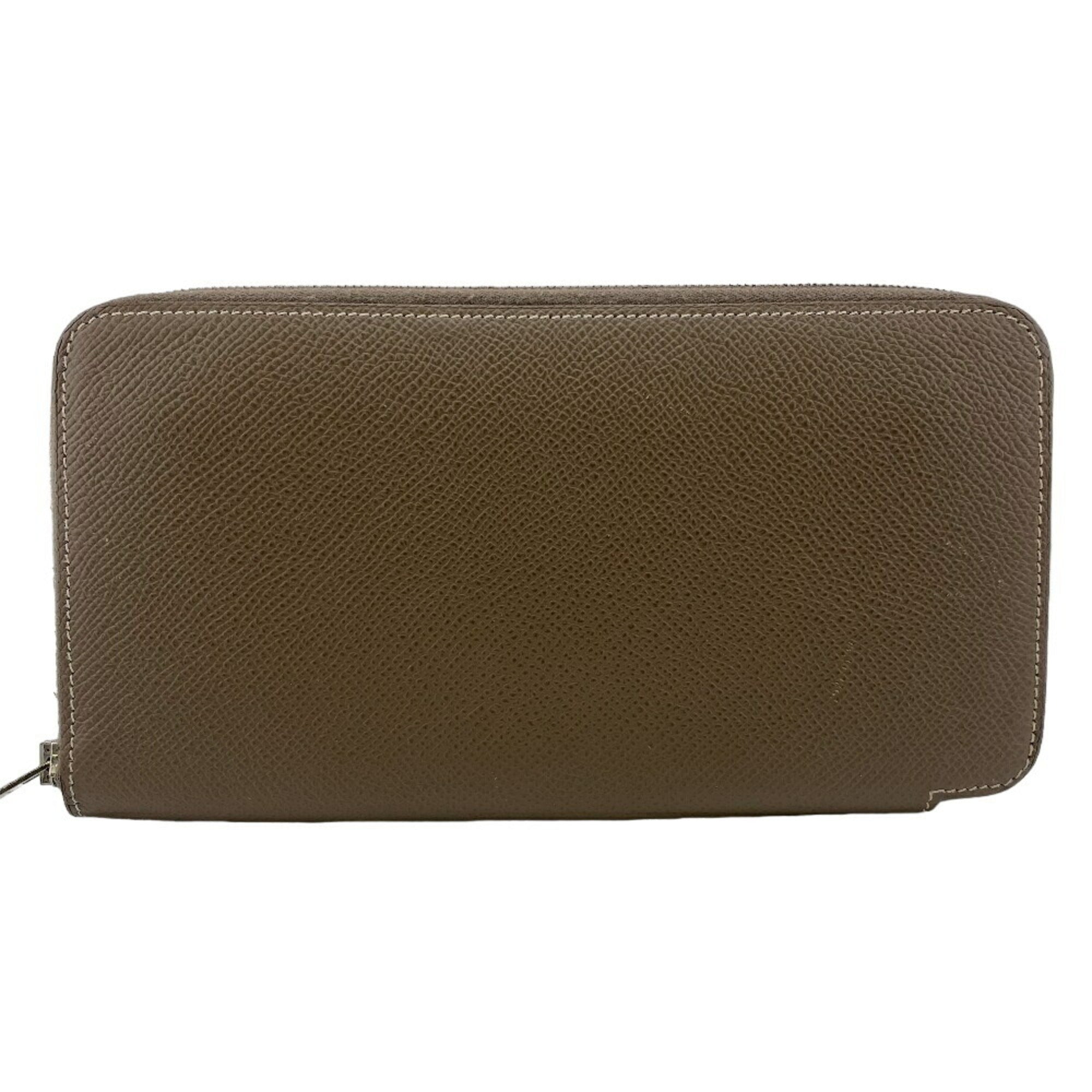 Hermes Beige Leather Long Wallet (Bi-Fold) (Pre-Owned)