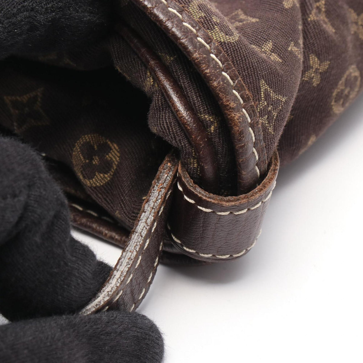Louis Vuitton Brown Canvas Leather Handbag Shoulder Bag (Pre-Owned)