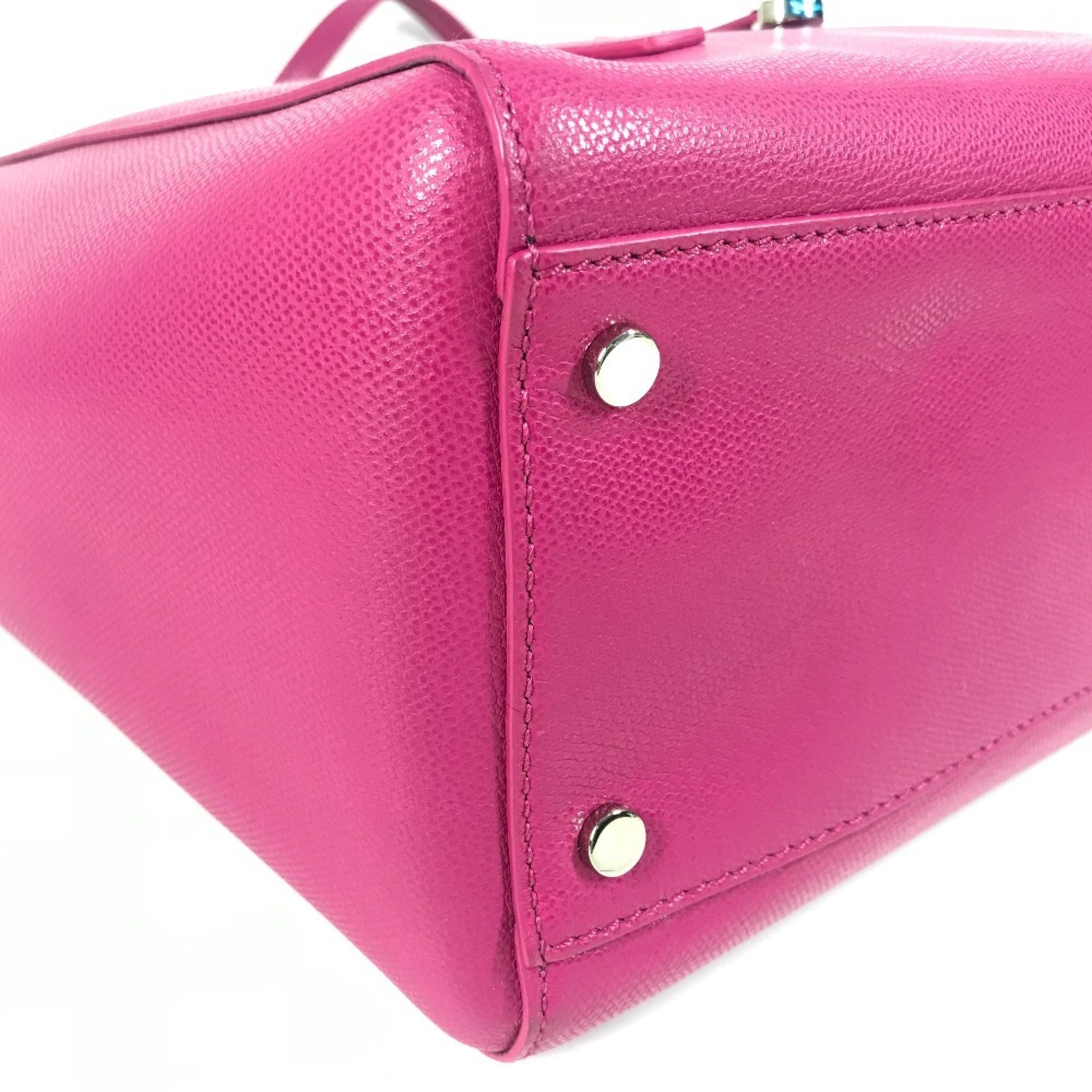 Tiffany Black Pink Leather Shoulder Bag Tote Bag (Pre-Owned)