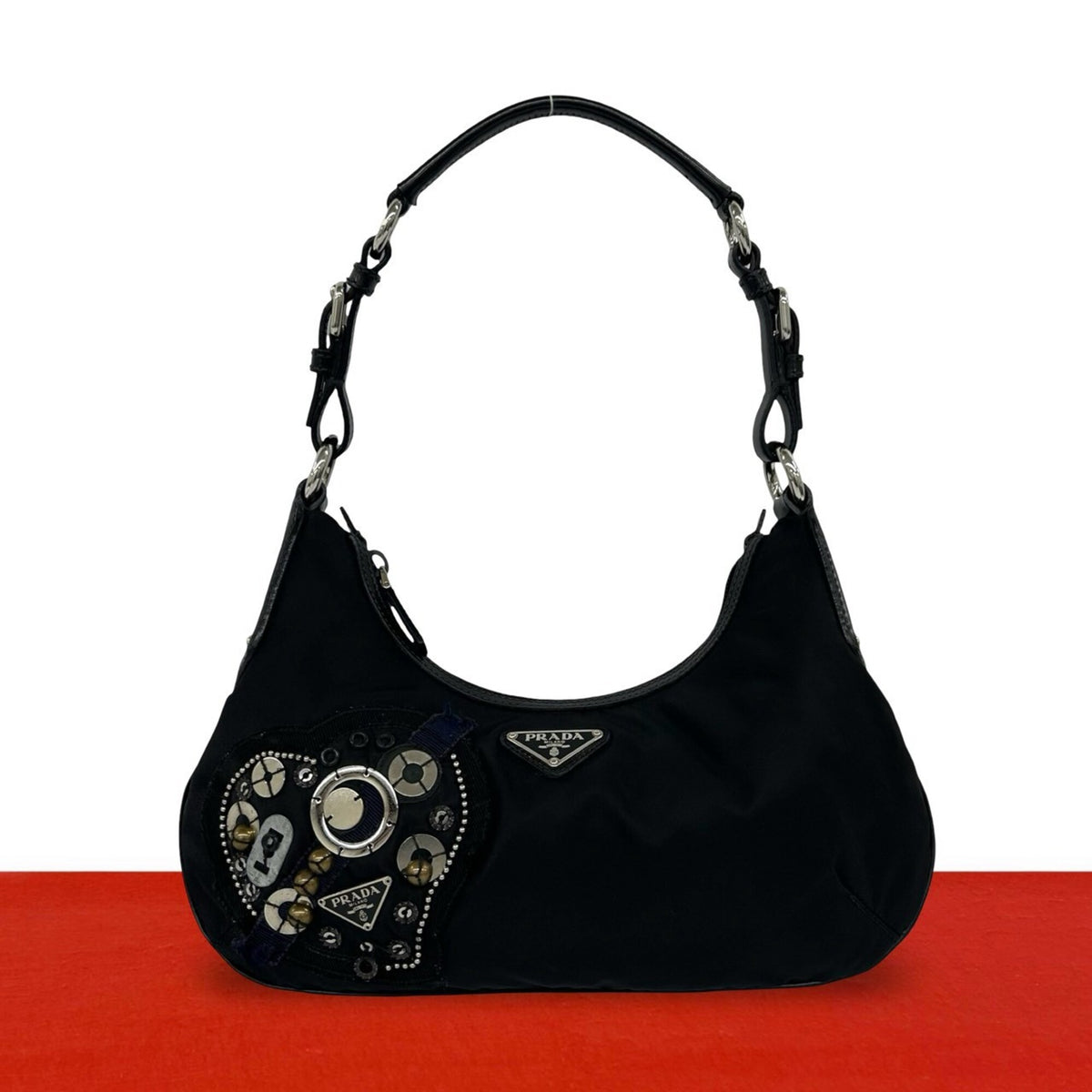 Gucci Black Canvas Leather Boston Bag Handbag (Pre-Owned)