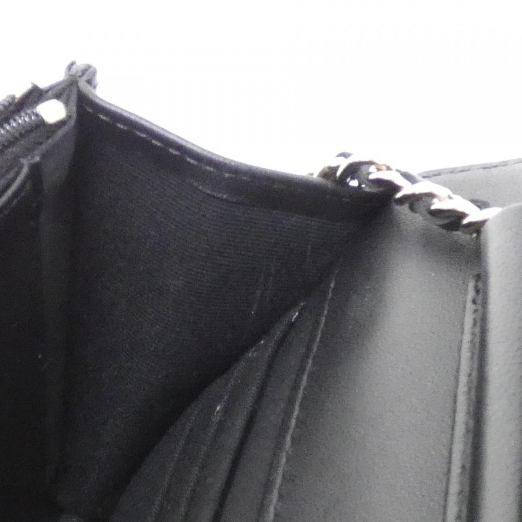 Chanel Black Leather Chain/Shoulder Wallet (Pre-Owned)