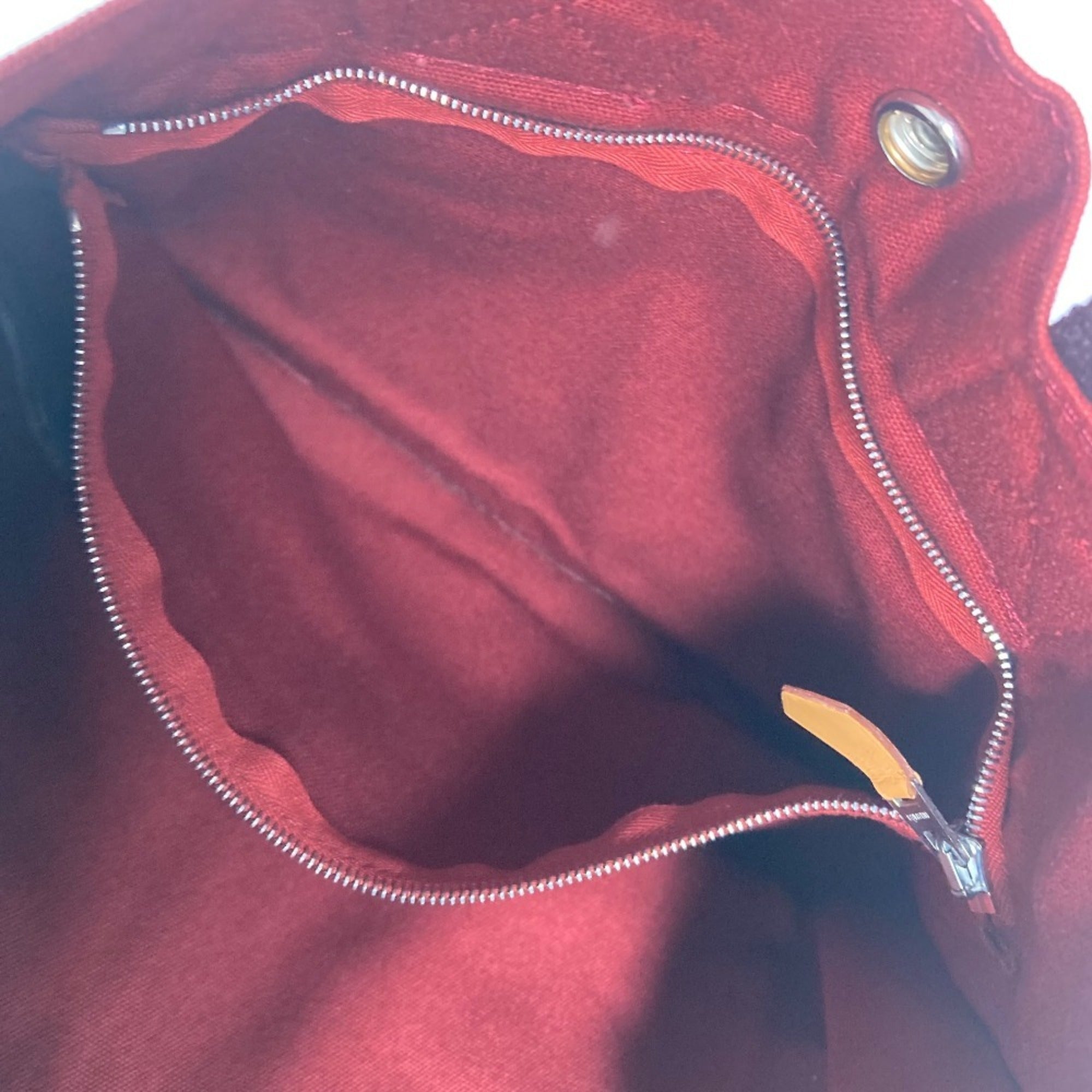 Hermes Red Color Canvas Handbag Tote Bag (Pre-Owned)