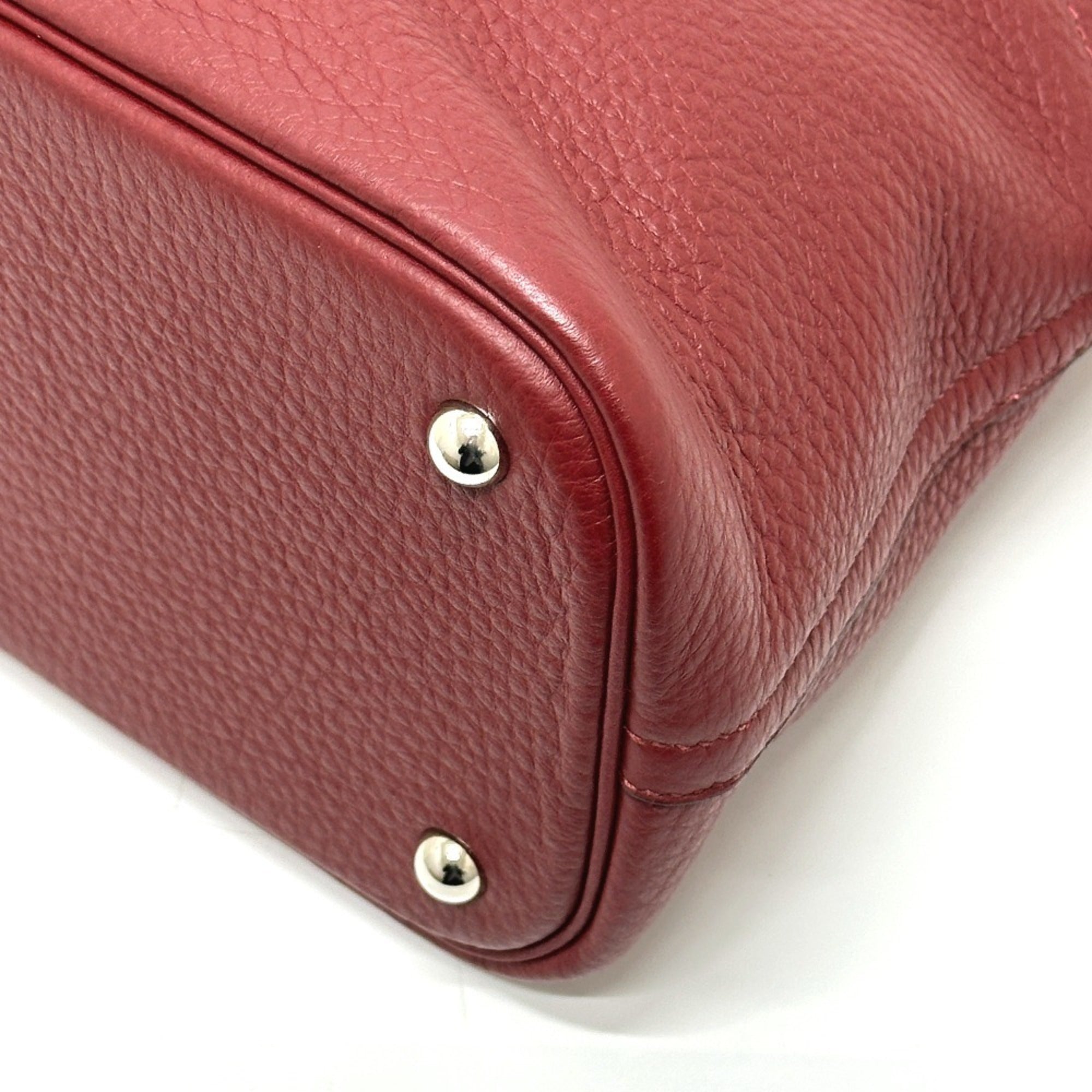 Hermes Bolide Red Color Taurillon Clemence Leather Handbag Shoulder Bag (Pre-Owned)