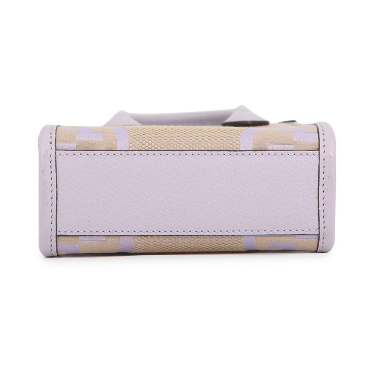 Gucci Beige Purple Gg Canvas Leather Handbag (Pre-Owned)