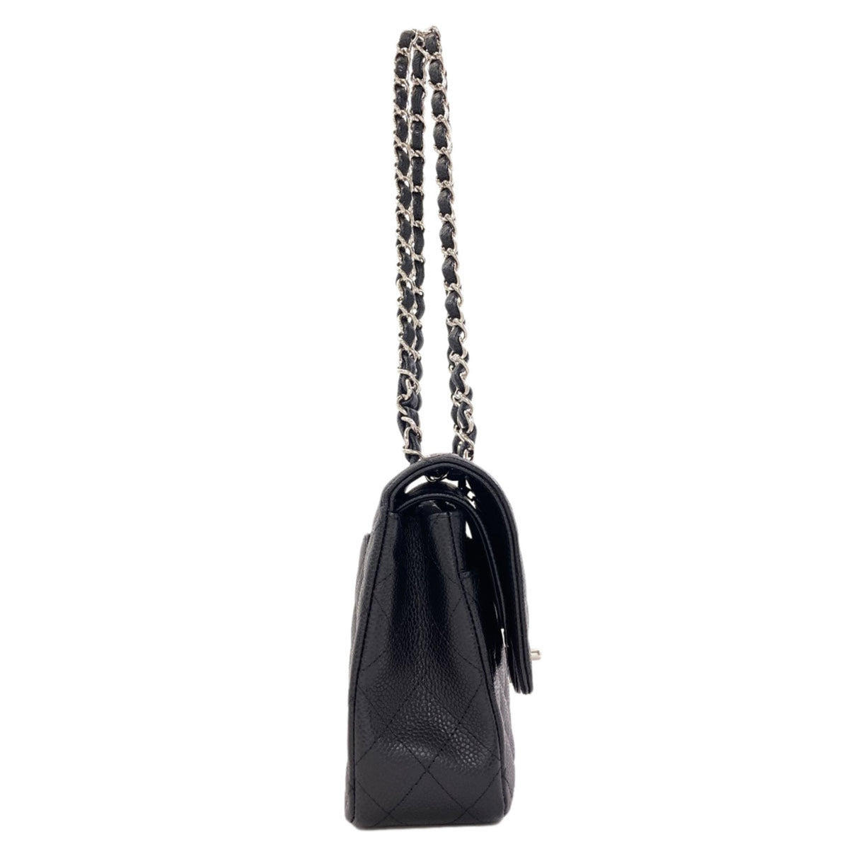 Chanel Matelasse Black Leather Shoulder Bag (Pre-Owned)