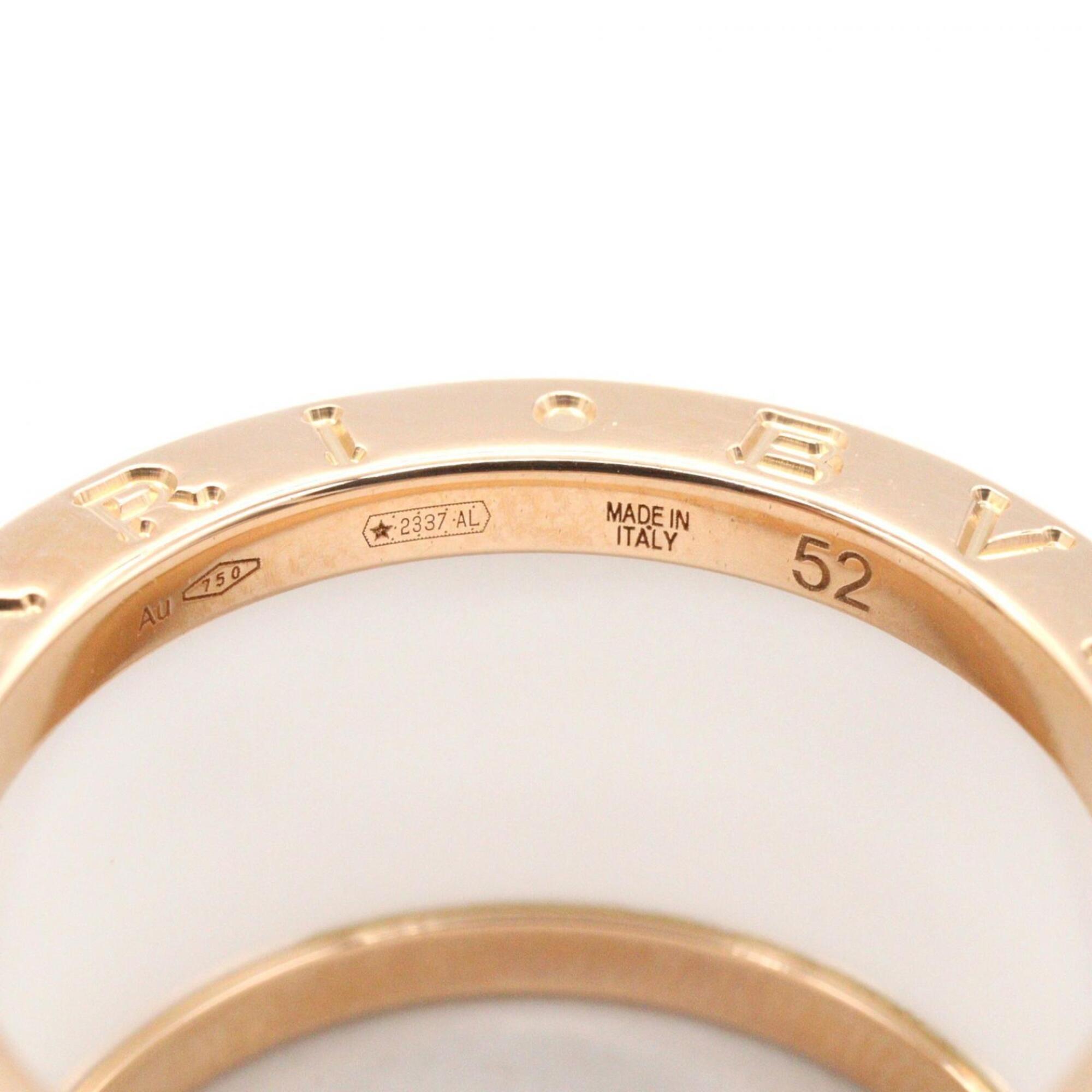 Bvlgari Gold White Pink Gold (18K) Ceramic Band Ring (Pre-Owned)