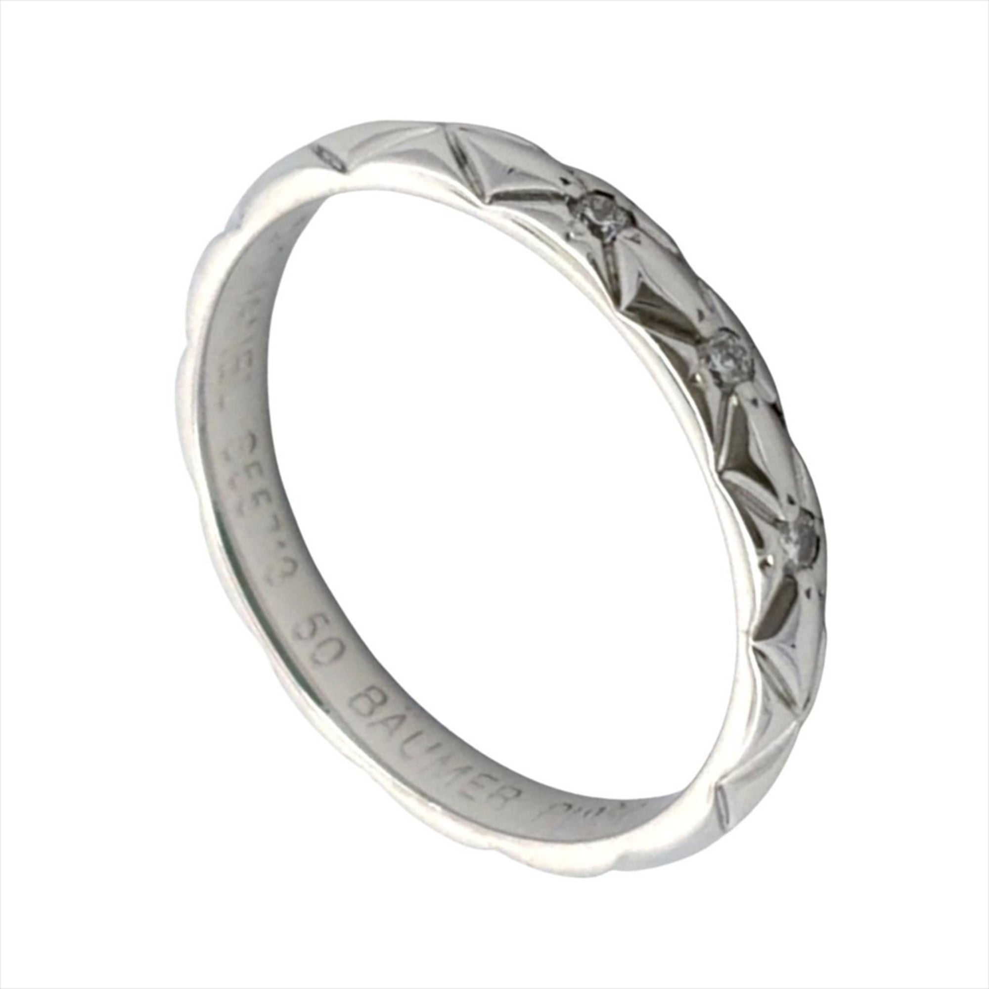 Chanel Platinum Platinum 950 Band Ring (Pre-Owned)