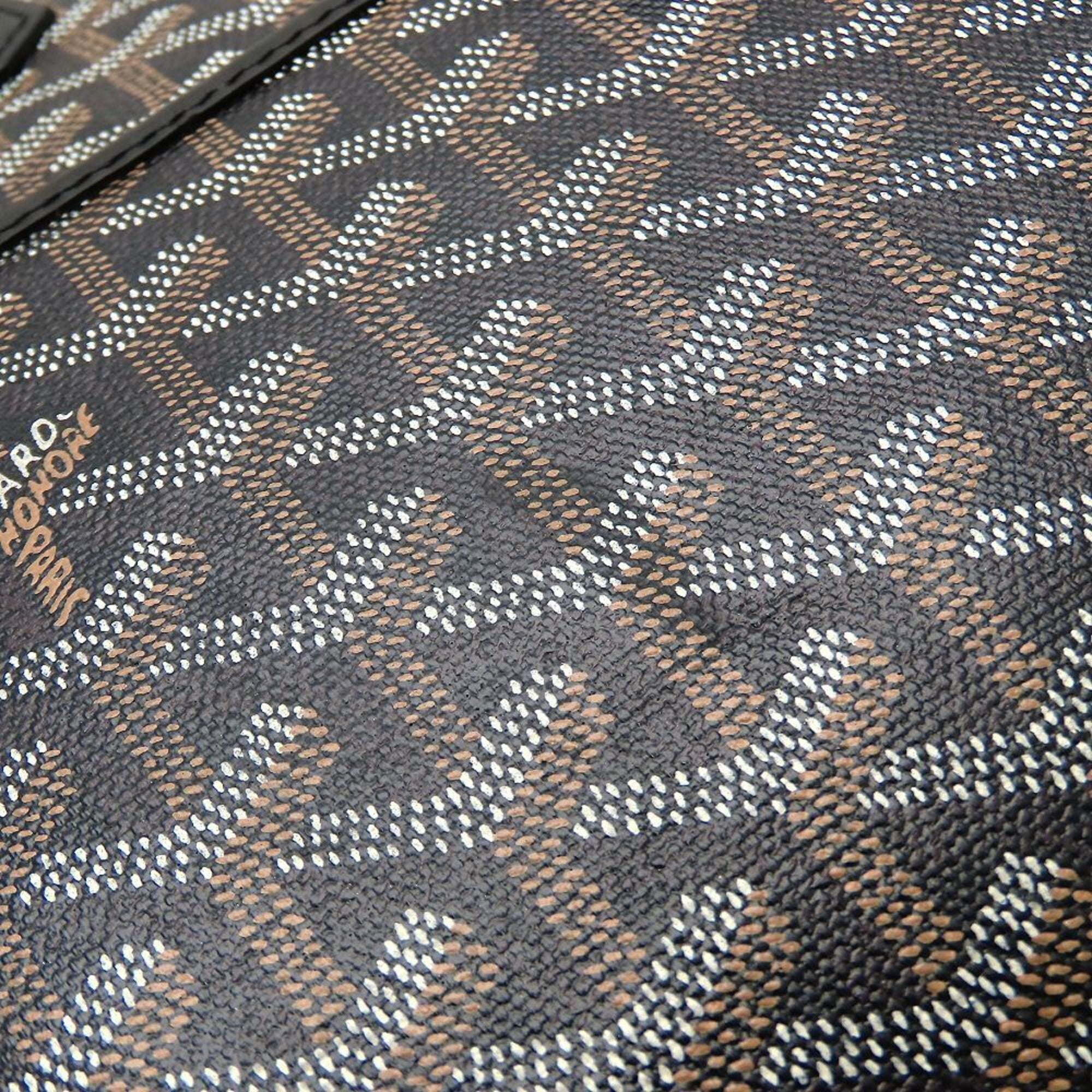 Goyard Black Brown Coated Canvas Handbag (Pre-Owned)