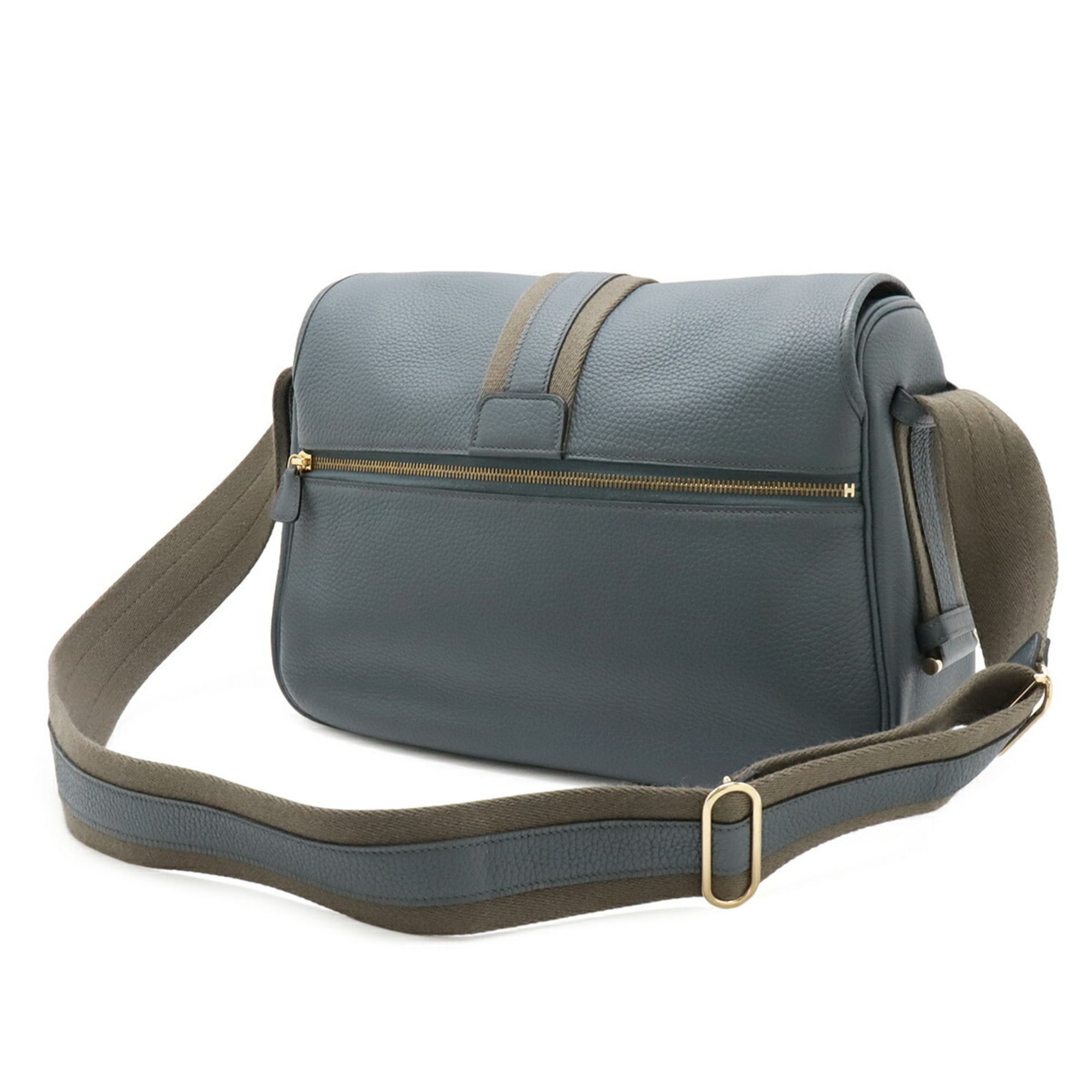 Hermes Light Gray Taurillon Clemence Leather Shoulder Bag (Pre-Owned)