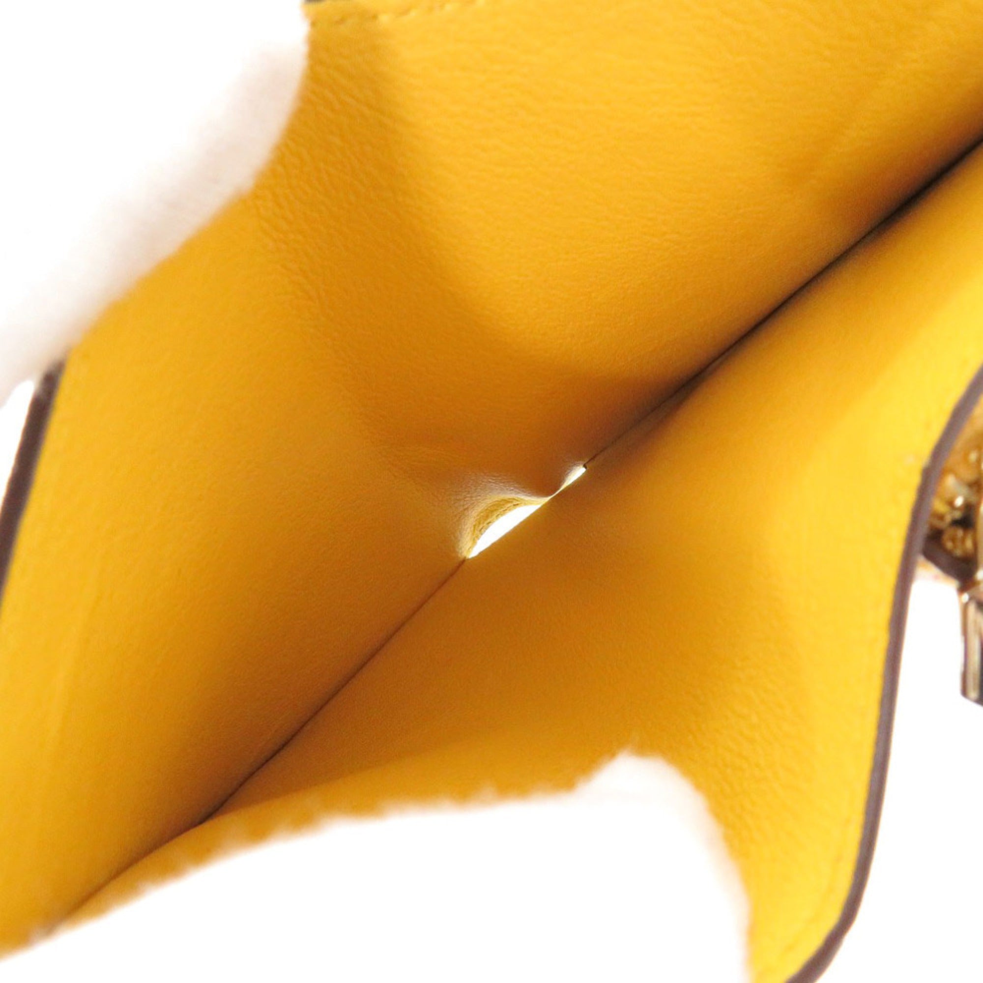 Moreau Gold Yellow Leather Wallet (Bi-Fold) (Pre-Owned)