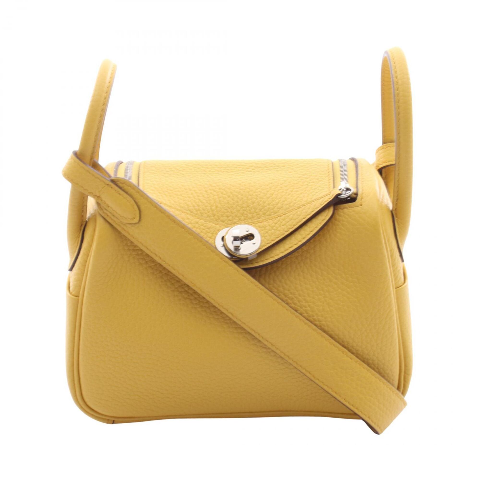 Hermes Yellow Taurillon Clemence Leather Handbag Shoulder Bag (Pre-Owned)