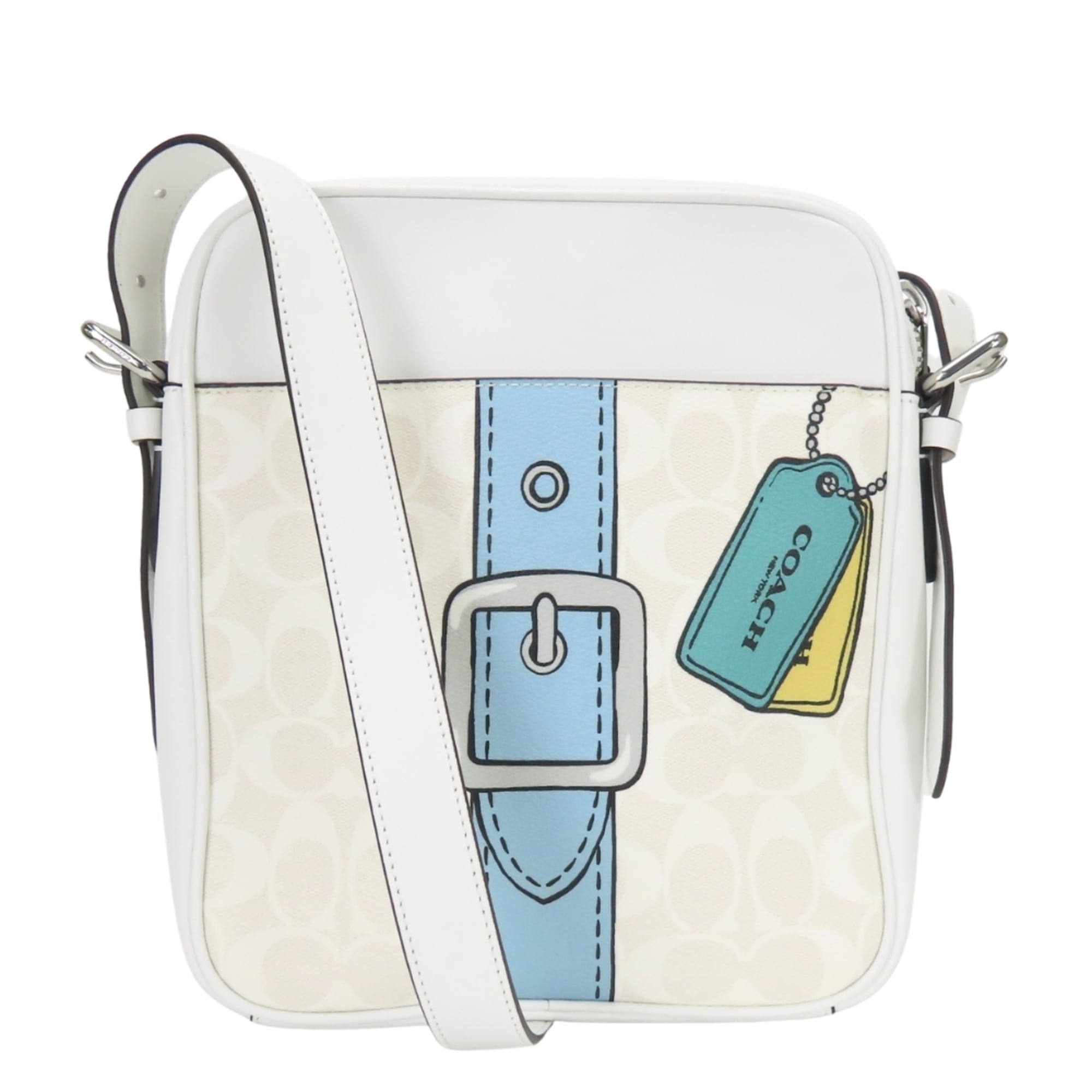 Coach Signature White Leather Shoulder Bag (Pre-Owned)