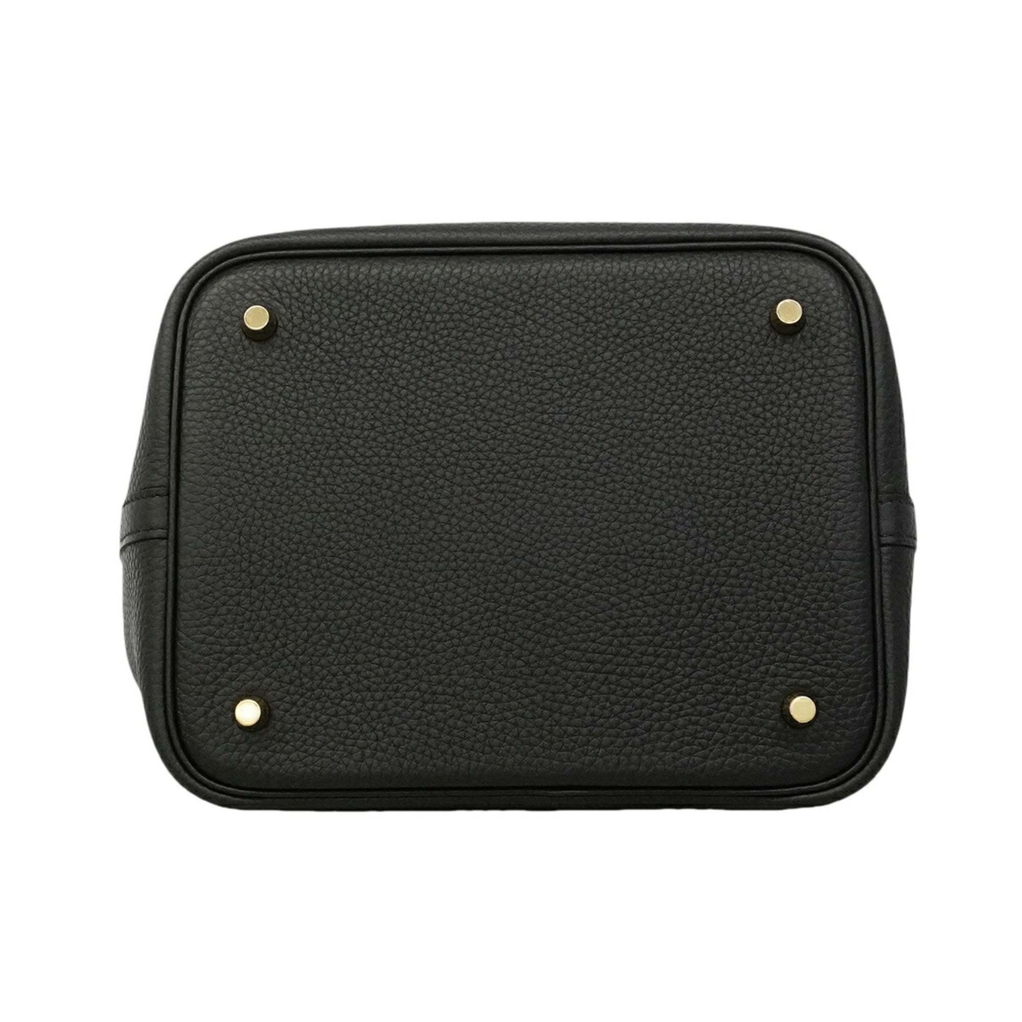 Hermes Black Taurillon Clemence Leather Handbag (Pre-Owned)