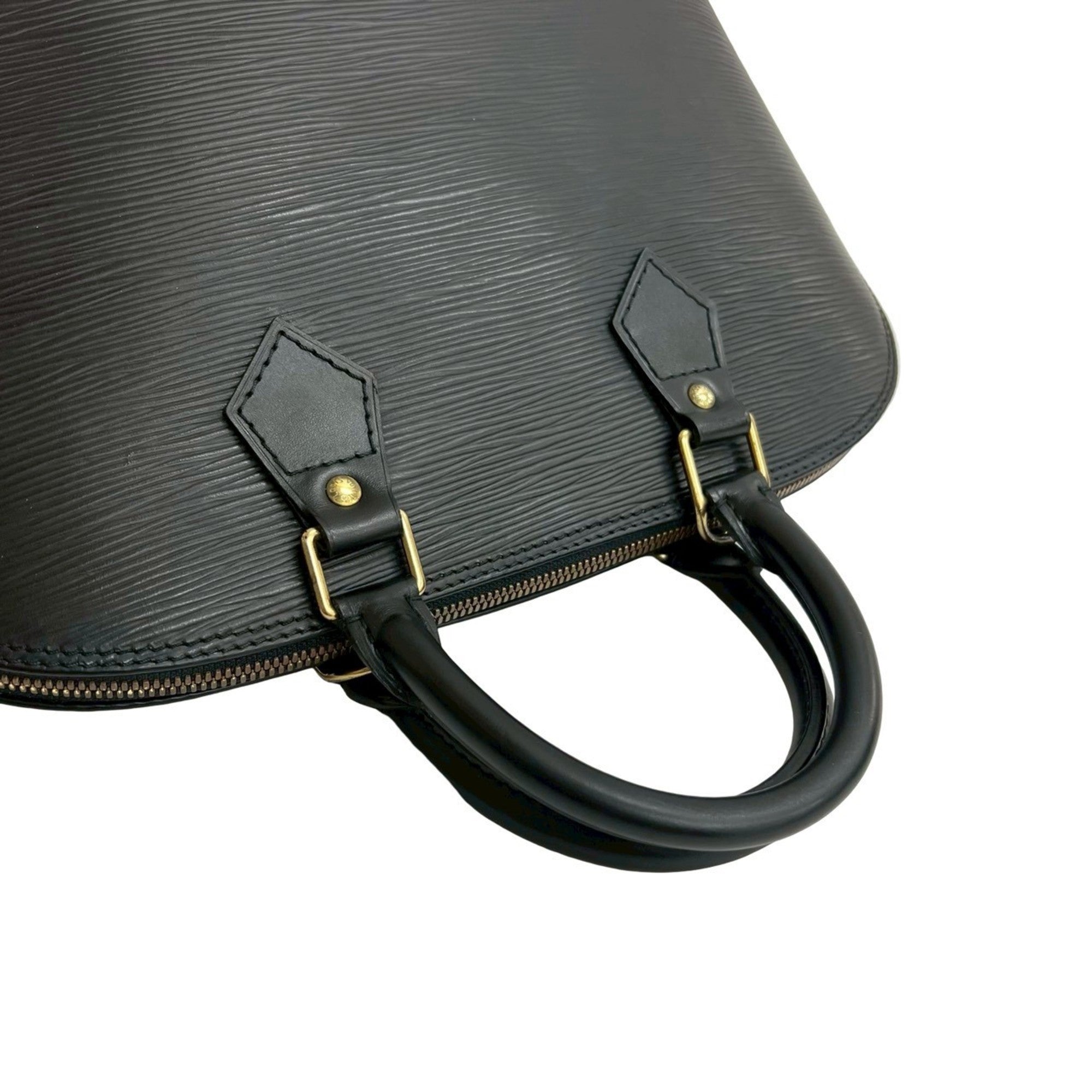 Louis Vuitton Black Leather Boston Bag Handbag (Pre-Owned)