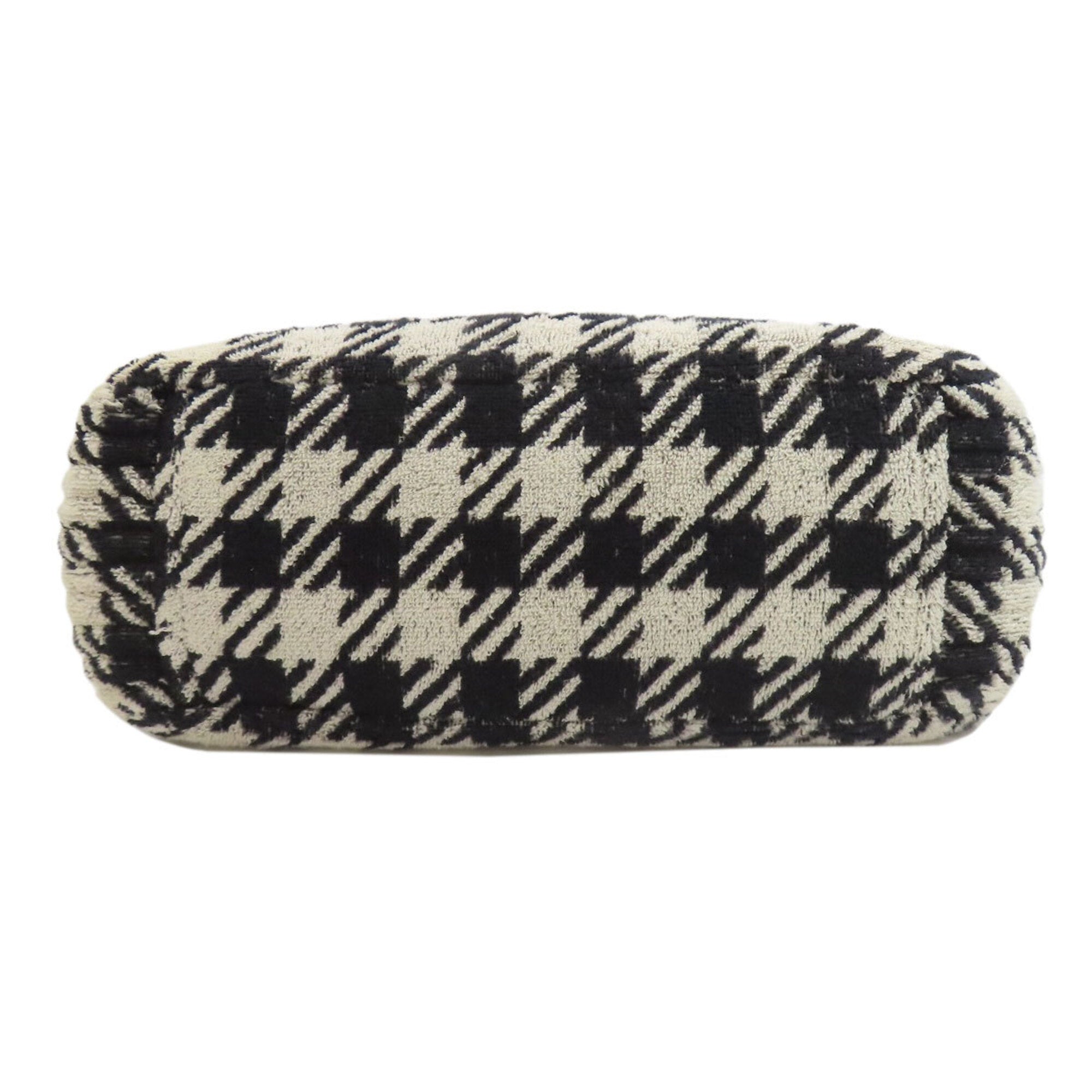 Miu Miu Black White Pile Fabric Handbag (Pre-Owned)
